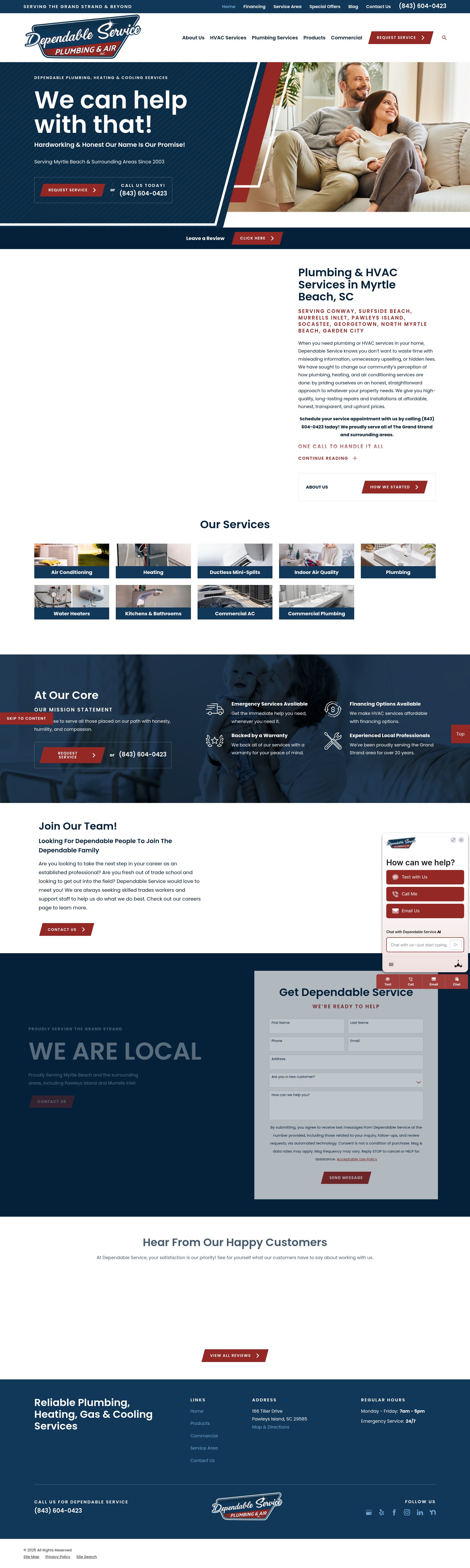 Screenshot of dependableservice.com