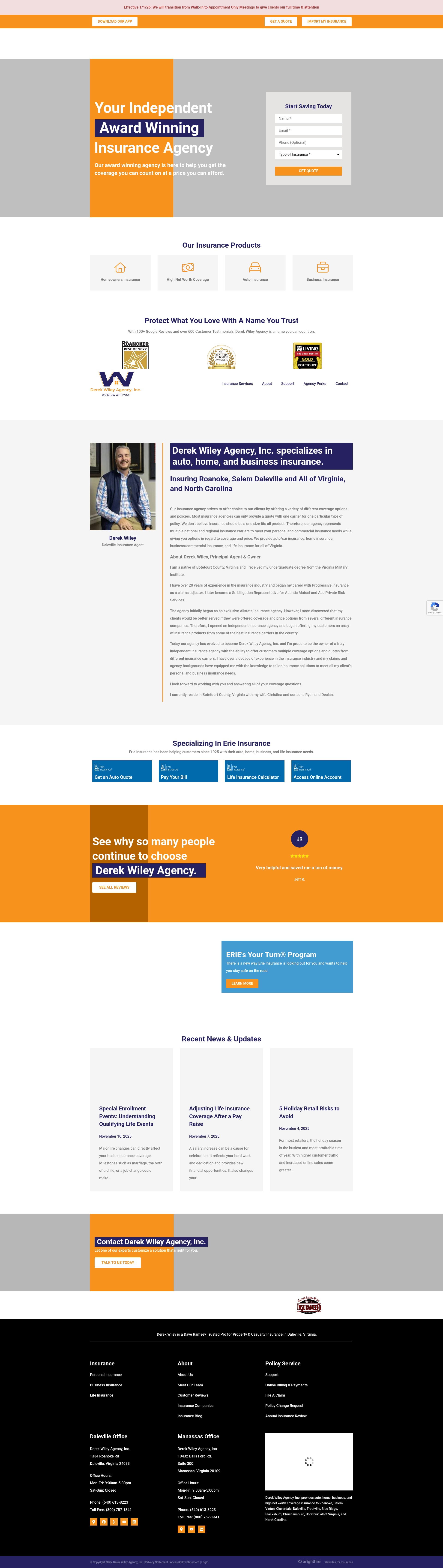 Screenshot of derekwileyagency.com