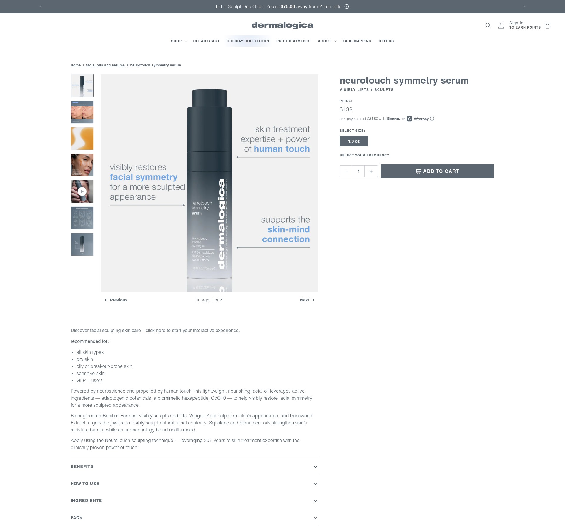 Screenshot of dermalogica.com