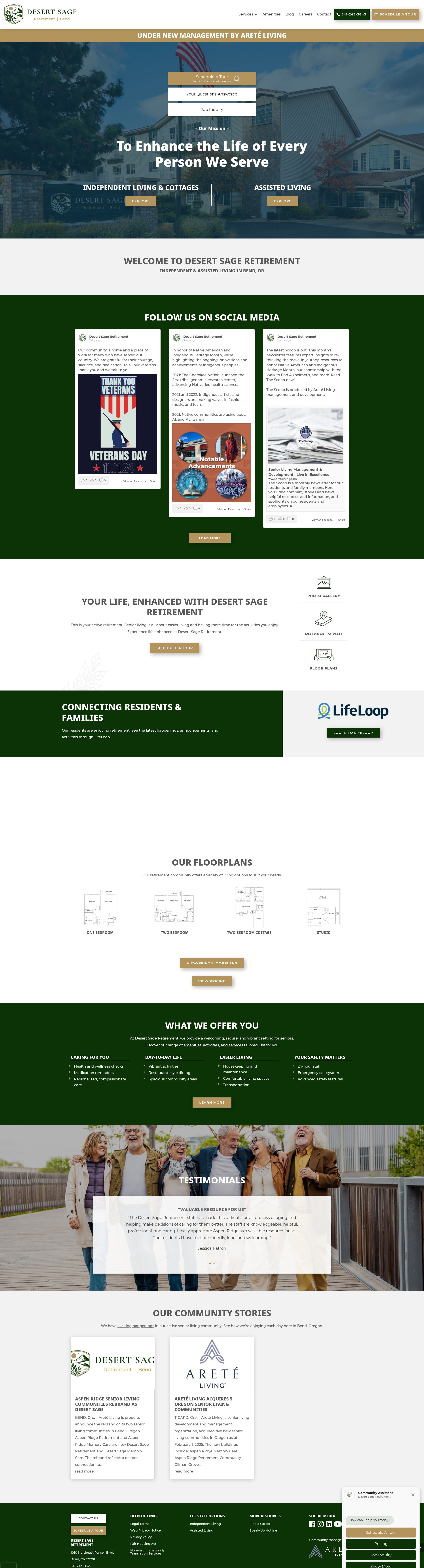 Screenshot of desertsageretirement.com
