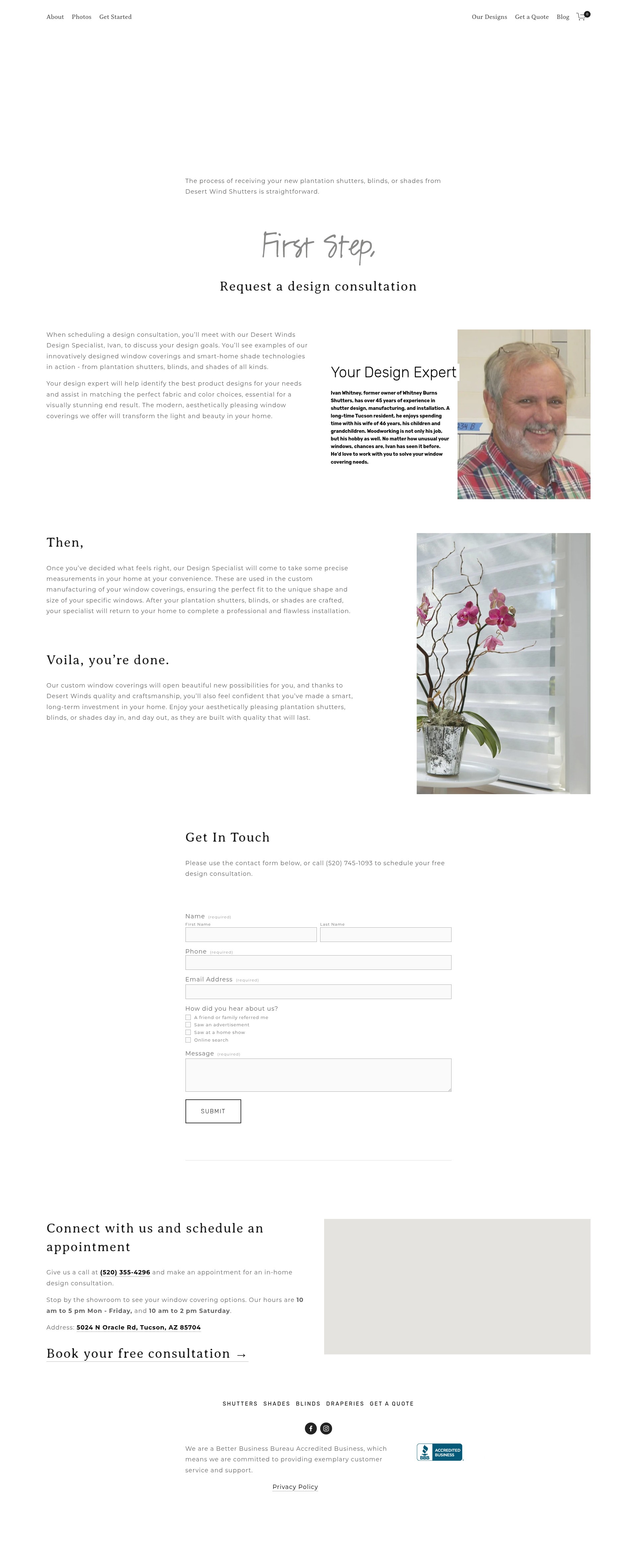 Screenshot of desertwindshutters.net