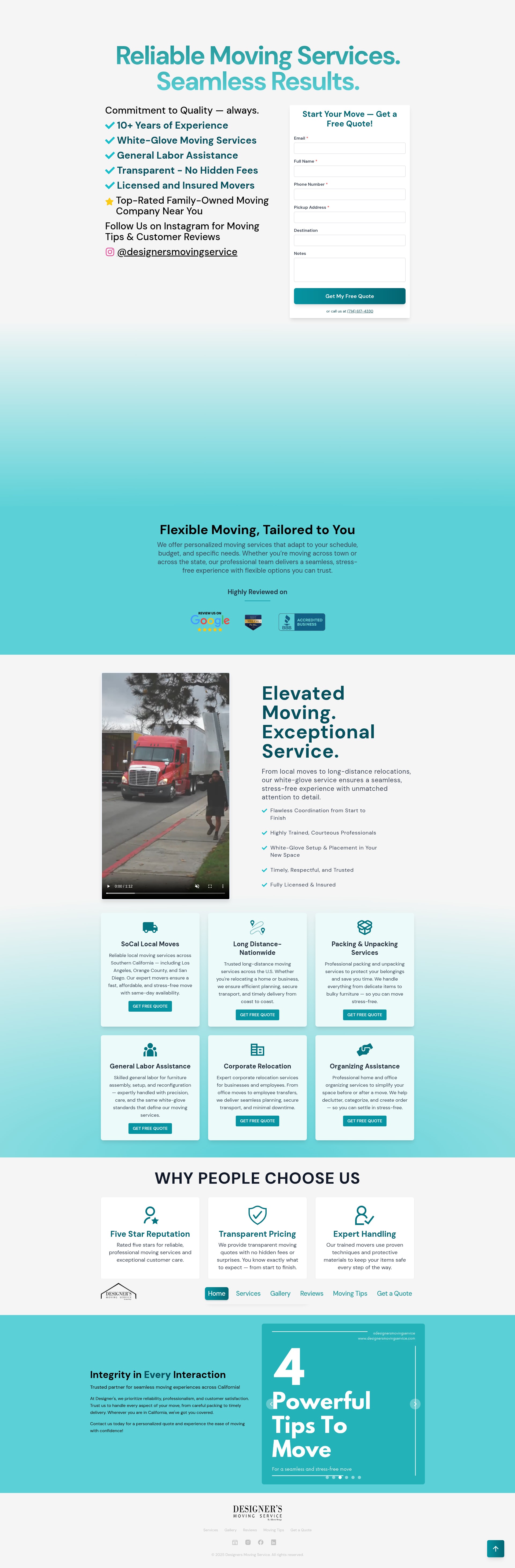 Screenshot of designersmovingservice.com