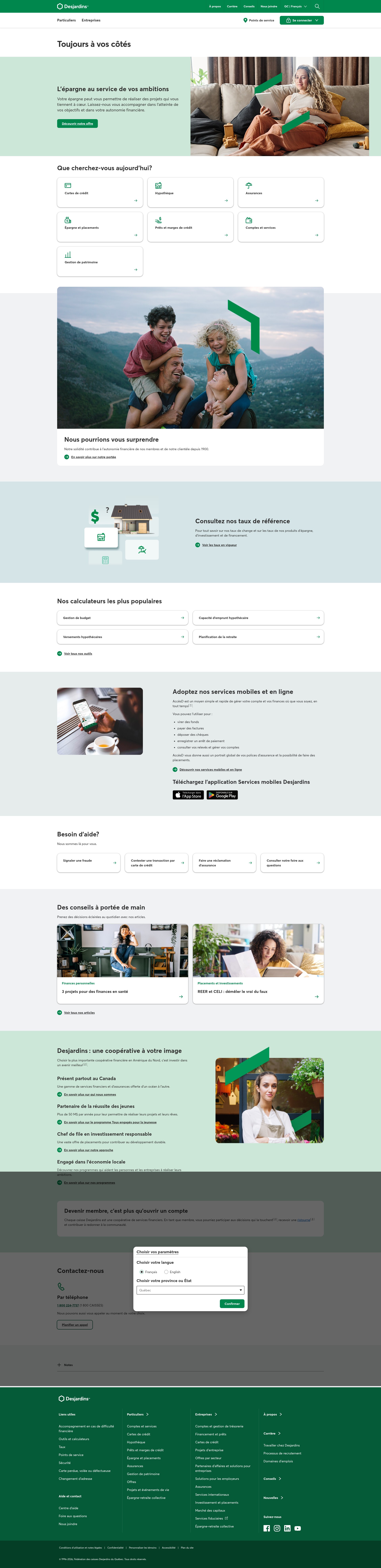 Screenshot of desjardins.com