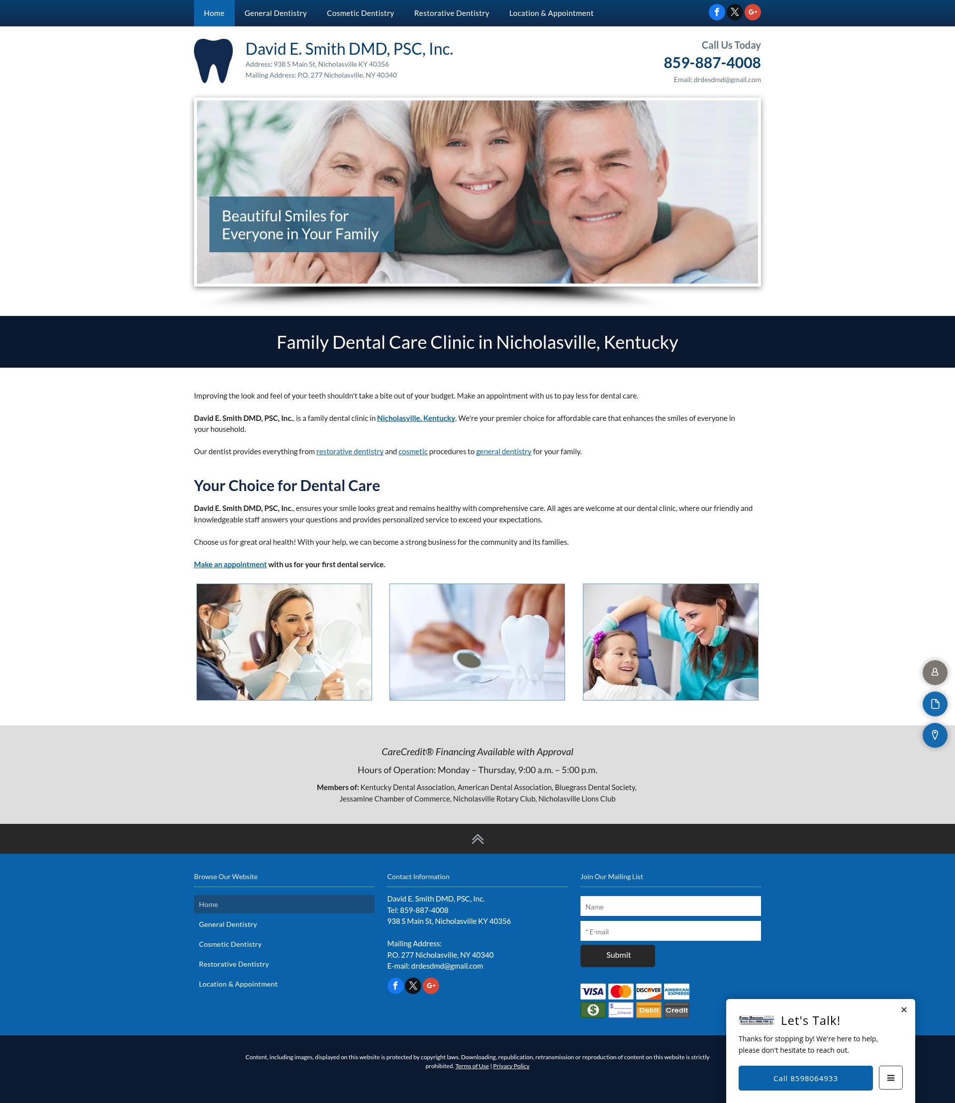 Screenshot of desmithdmd.com