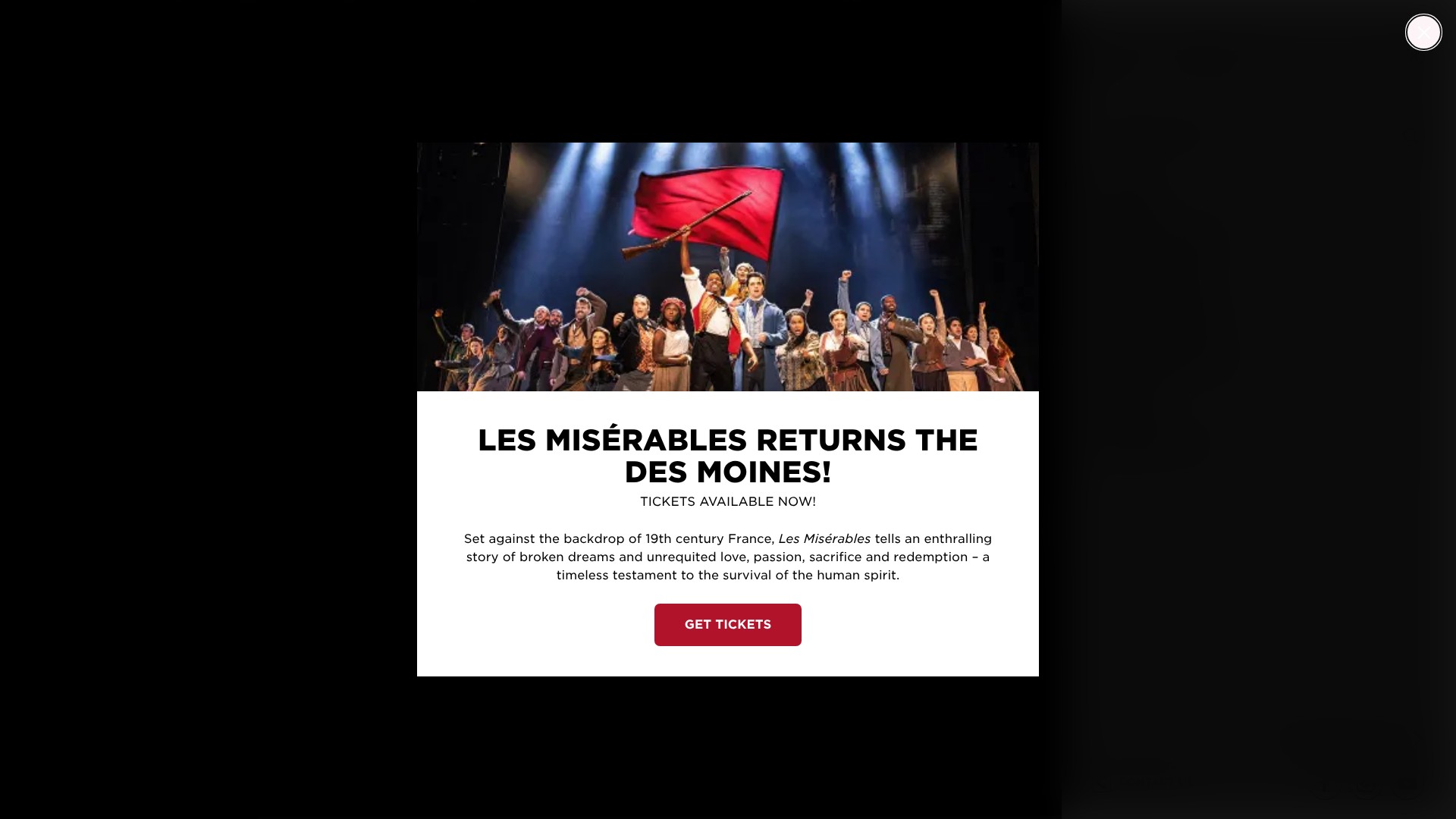 Screenshot of desmoinesperformingarts.org