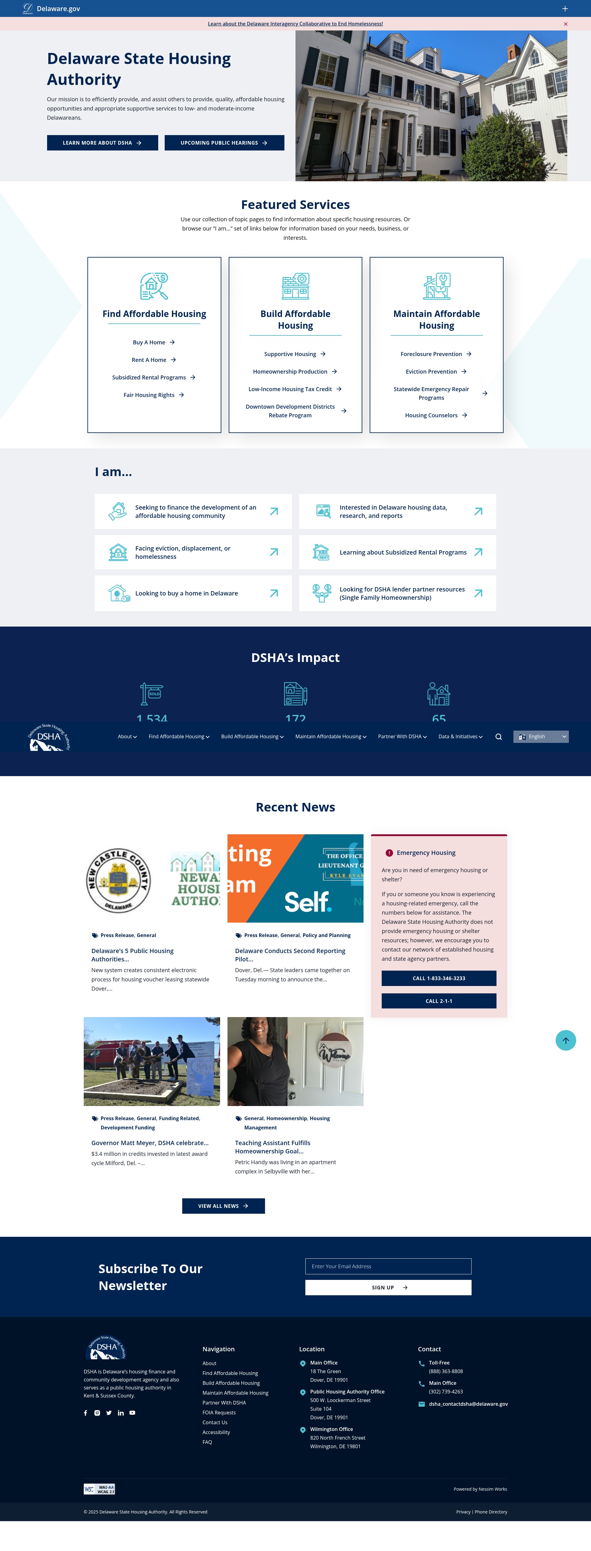 Screenshot of destatehousing.com