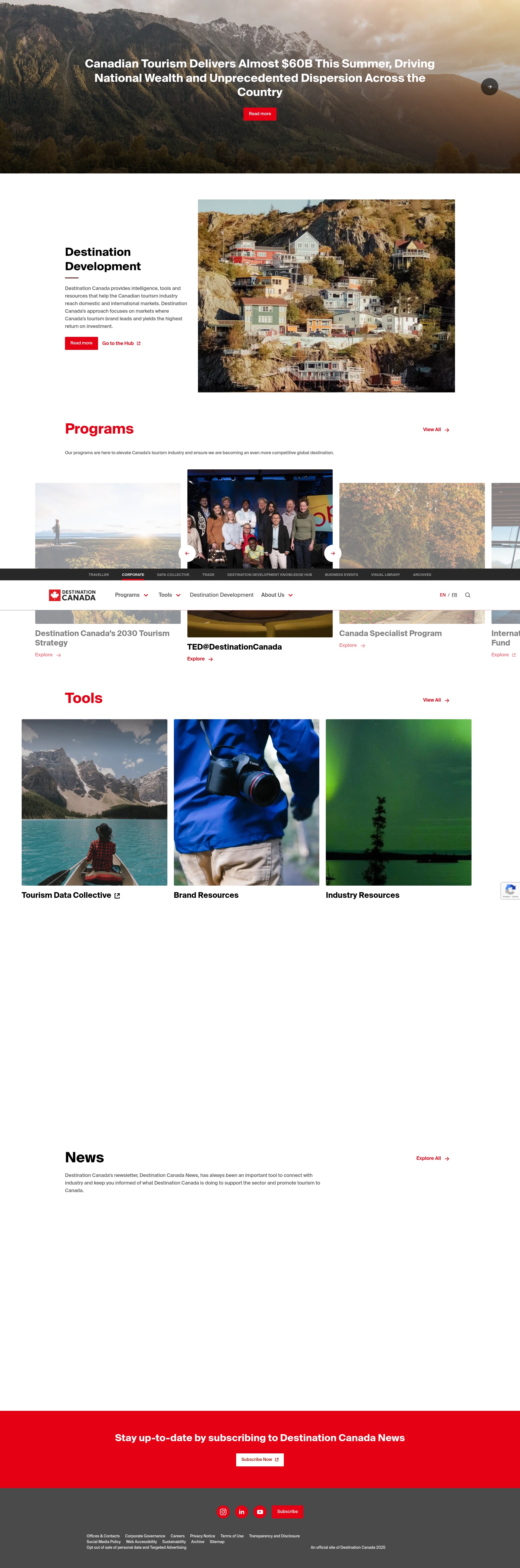 Screenshot of destinationcanada.com