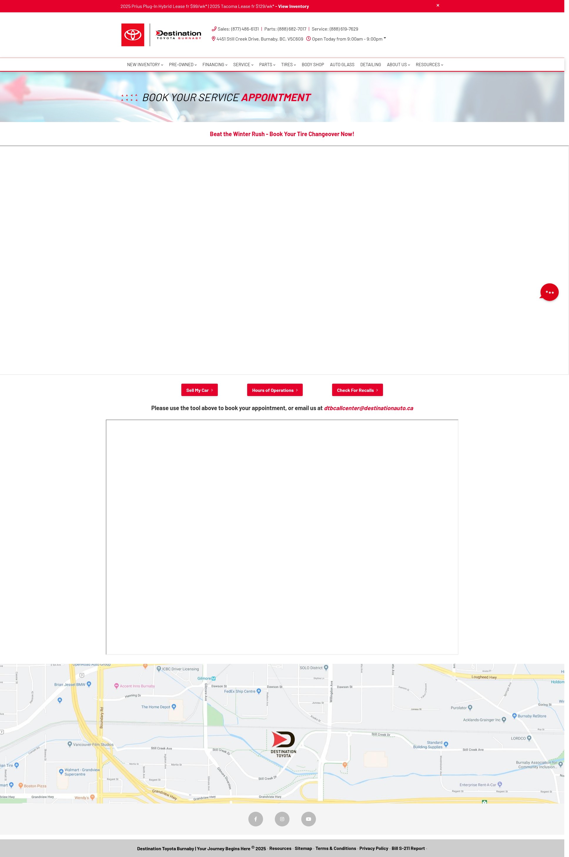 Screenshot of destinationtoyota.ca