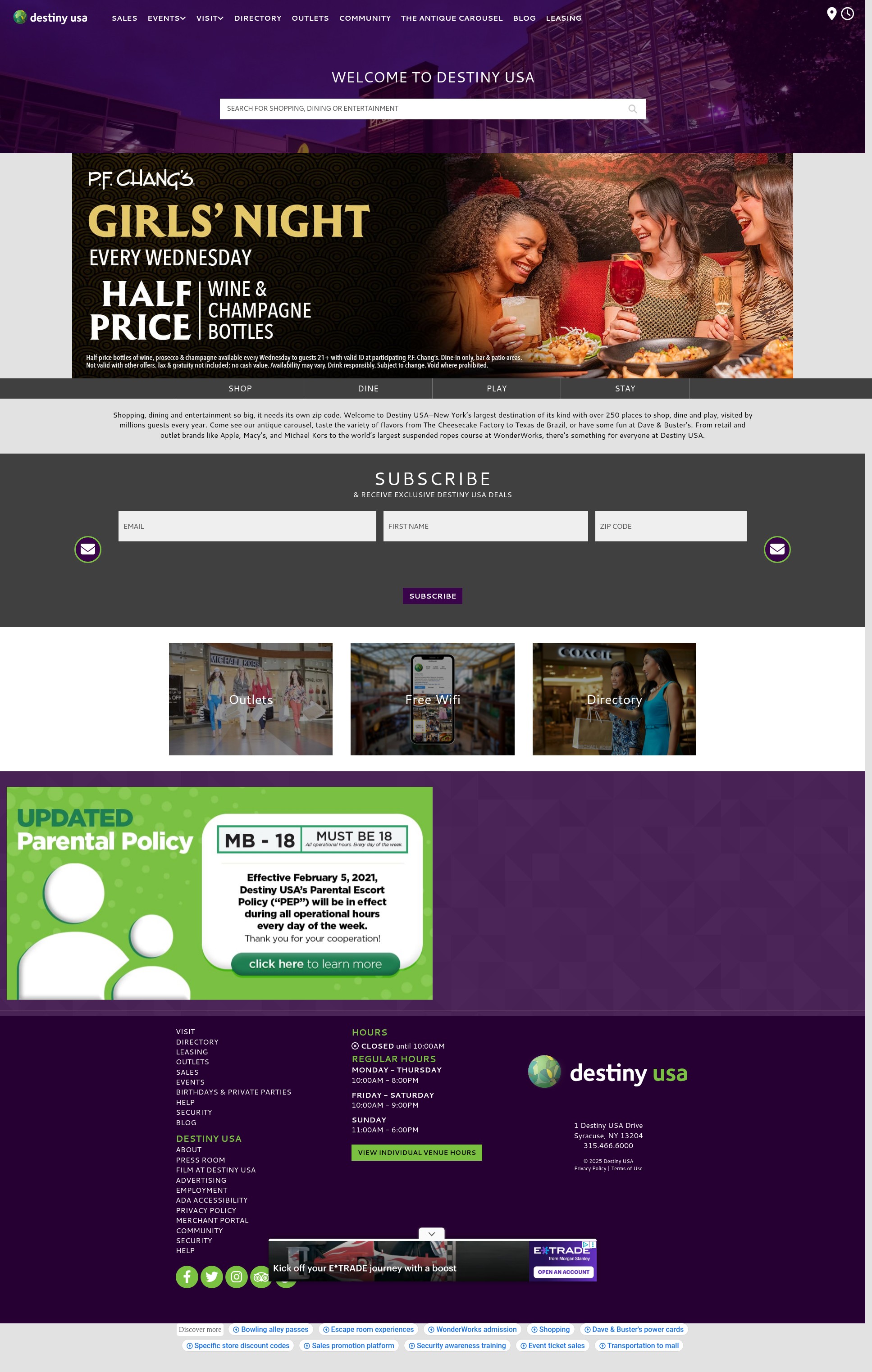 Screenshot of destinyusa.com