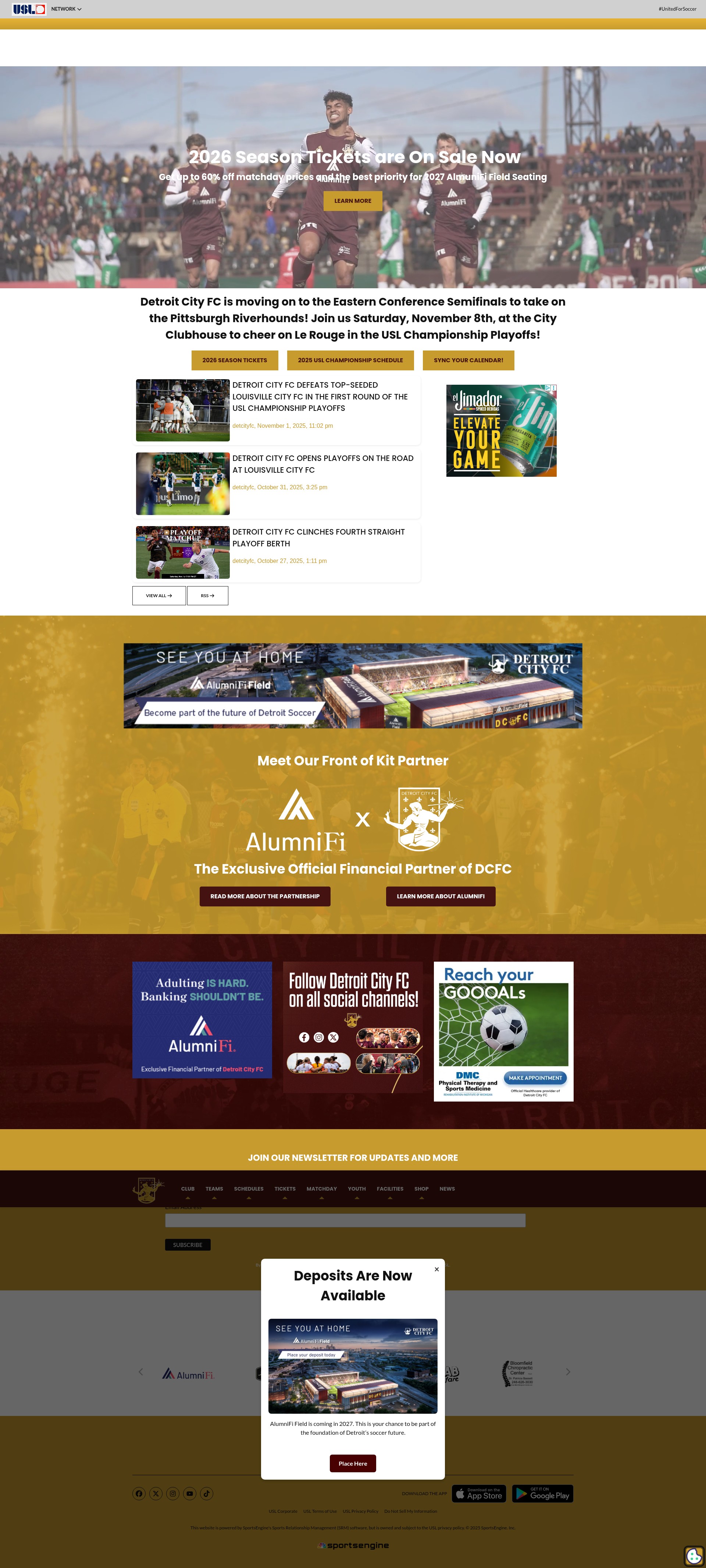 Screenshot of detcityfc.com