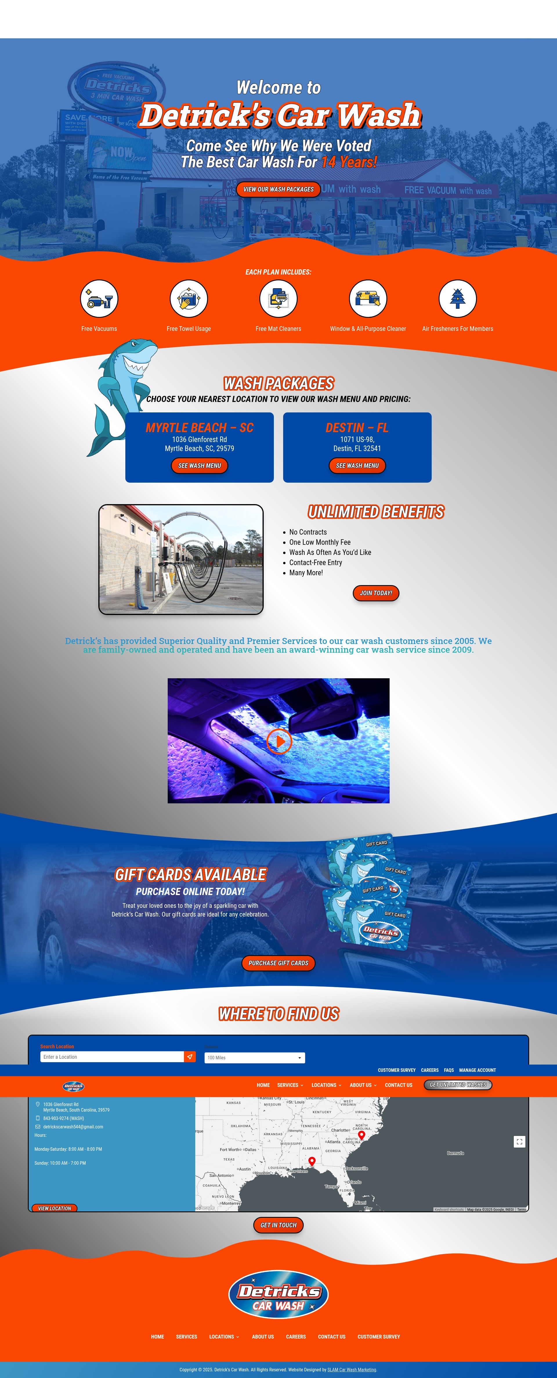 Screenshot of detrickscarwashinc.com