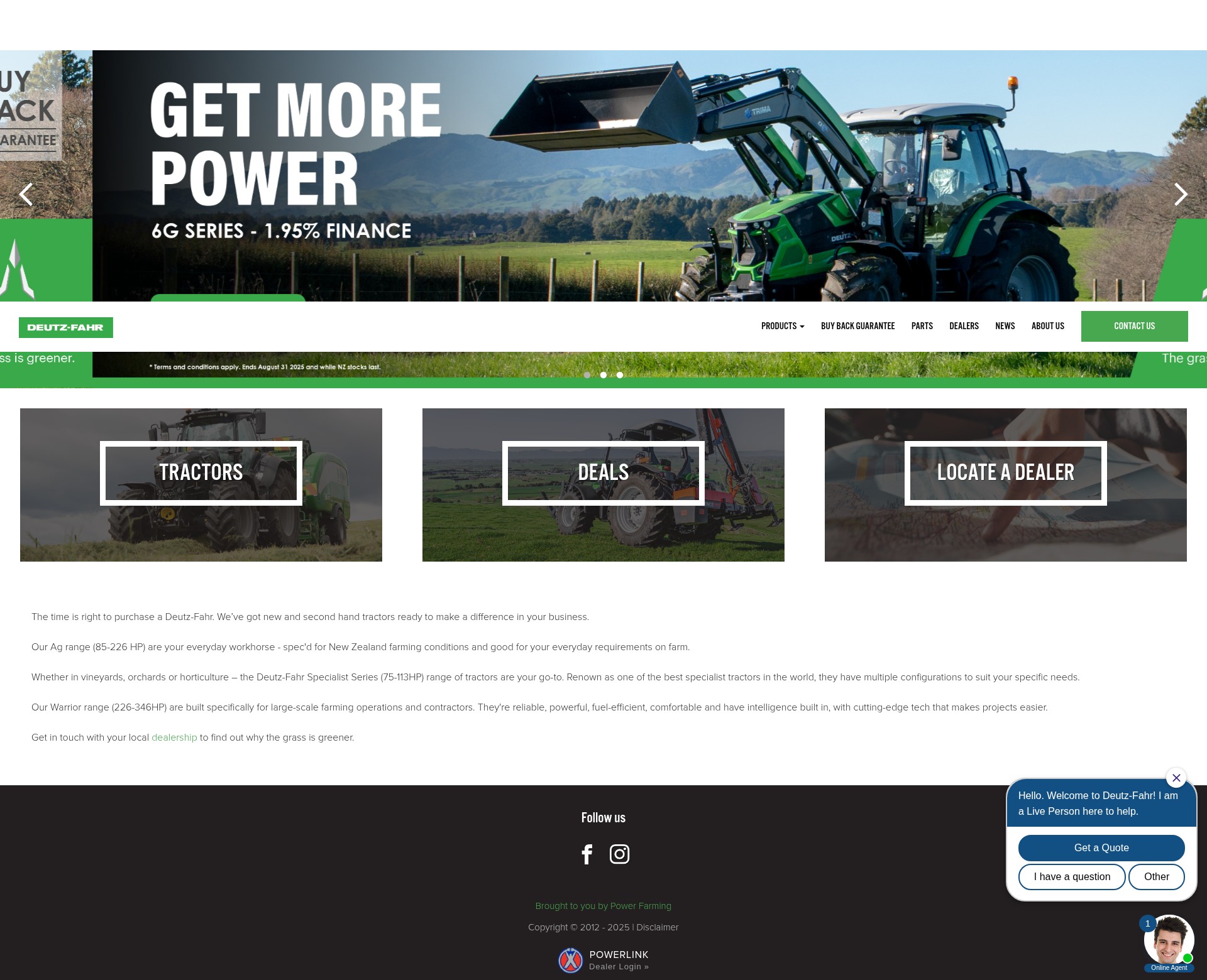 Screenshot of deutztractors.co.nz