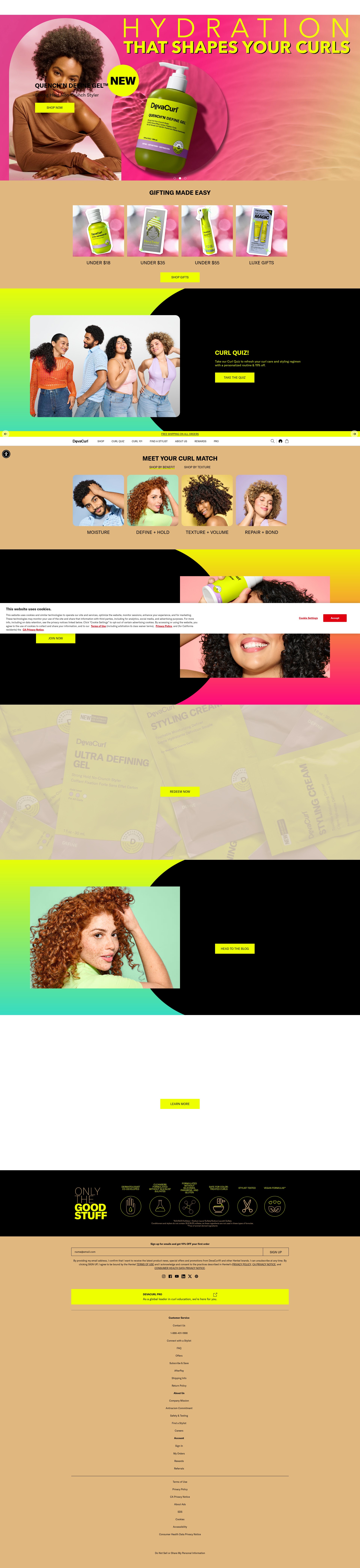 Screenshot of devacurl.com
