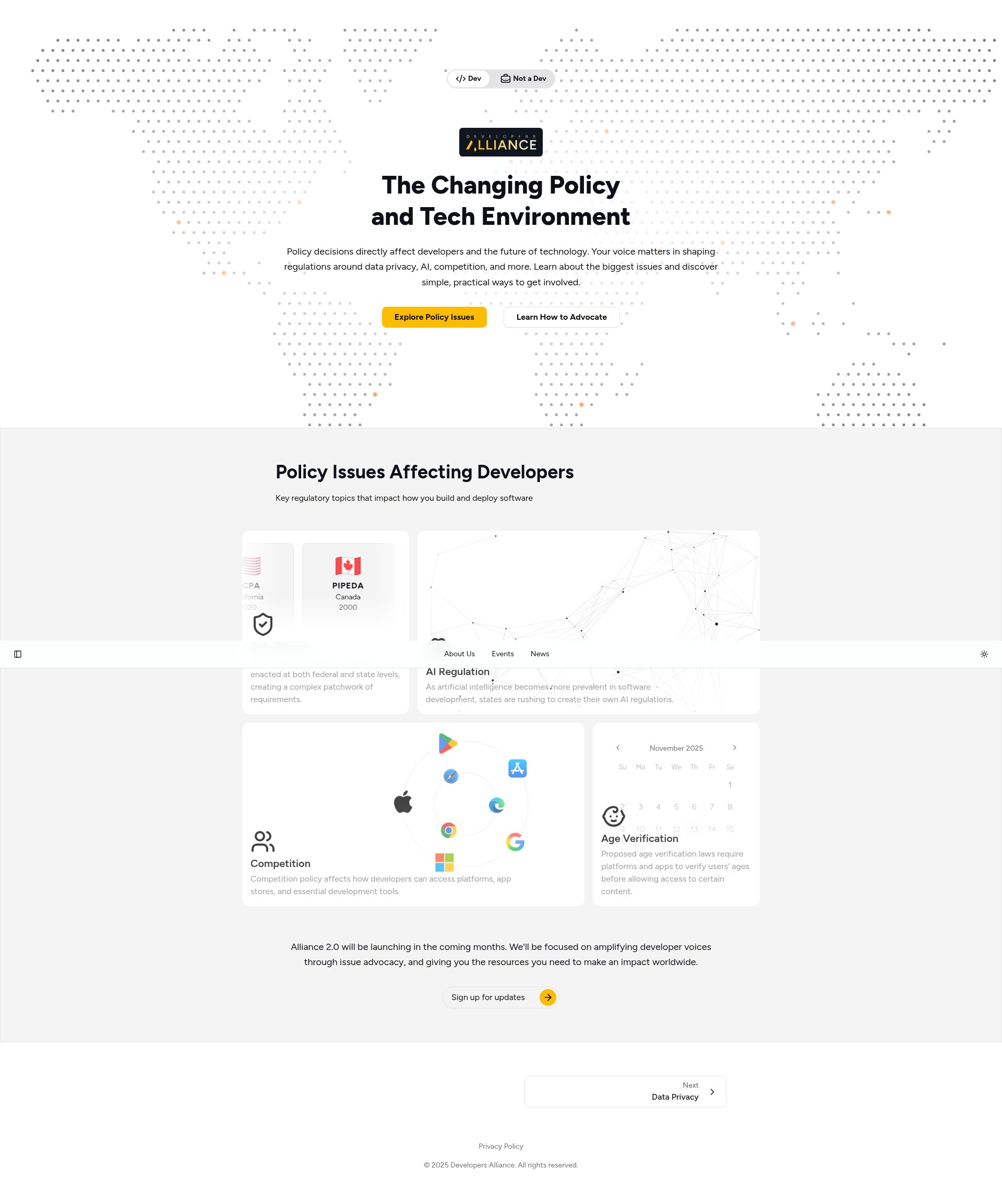 Screenshot of devalliance.org