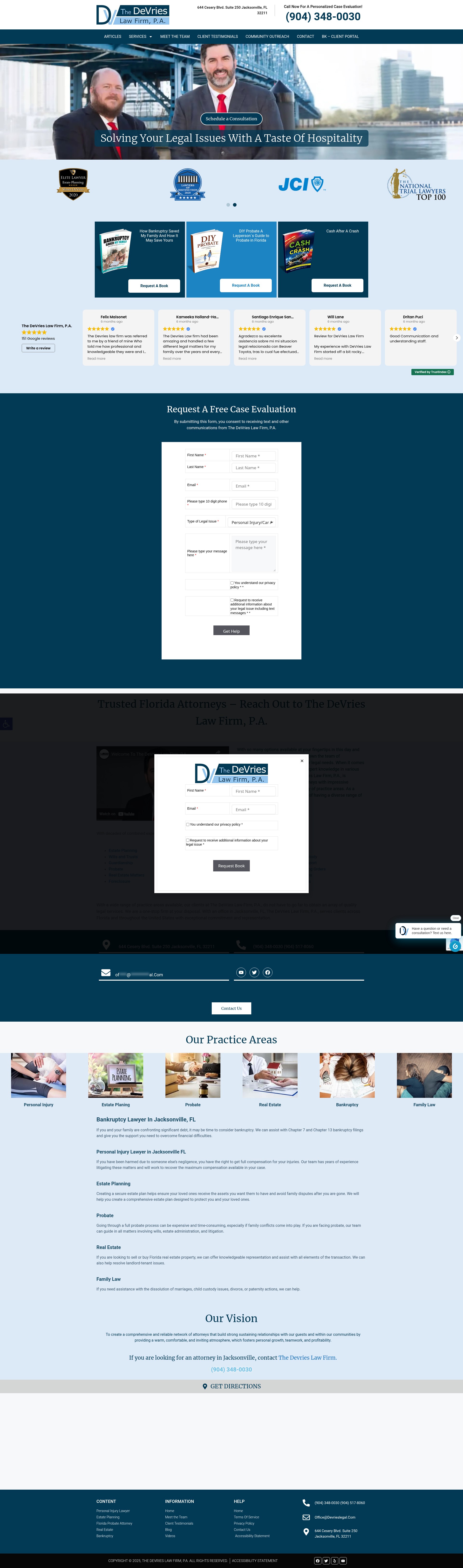 Screenshot of devrieslegal.com