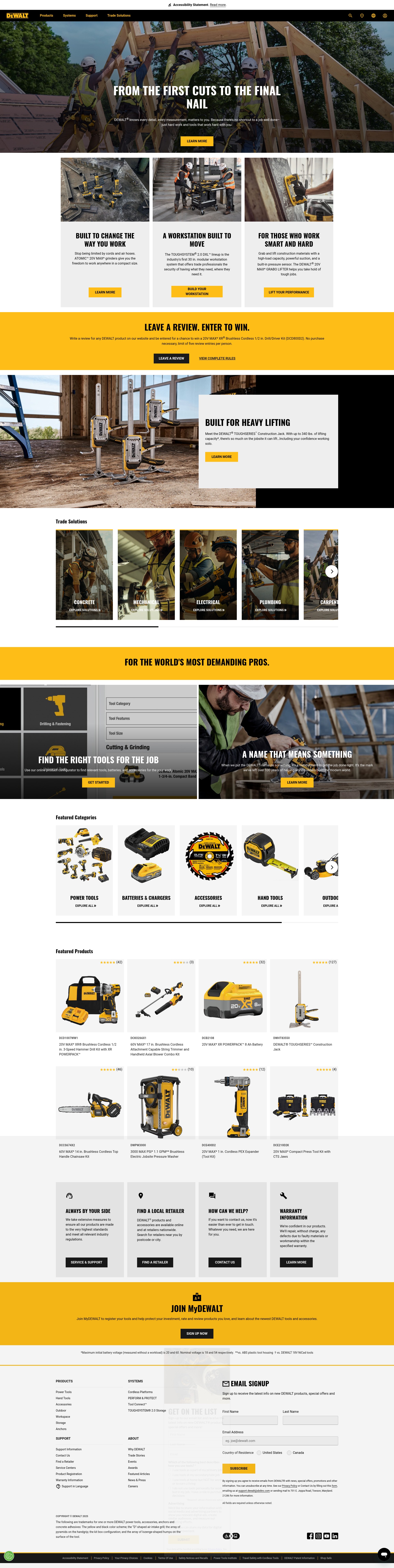 Screenshot of dewalt.com