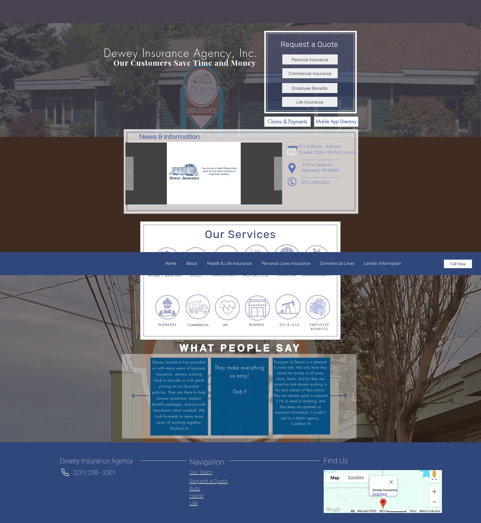 Screenshot of deweyins.com