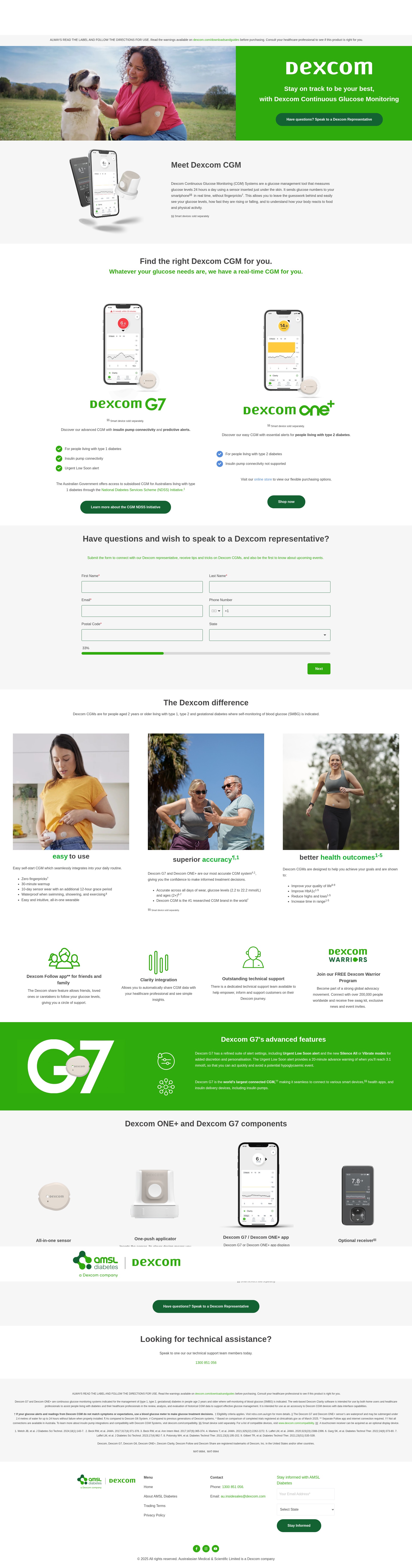 Screenshot of dexcom.com.au