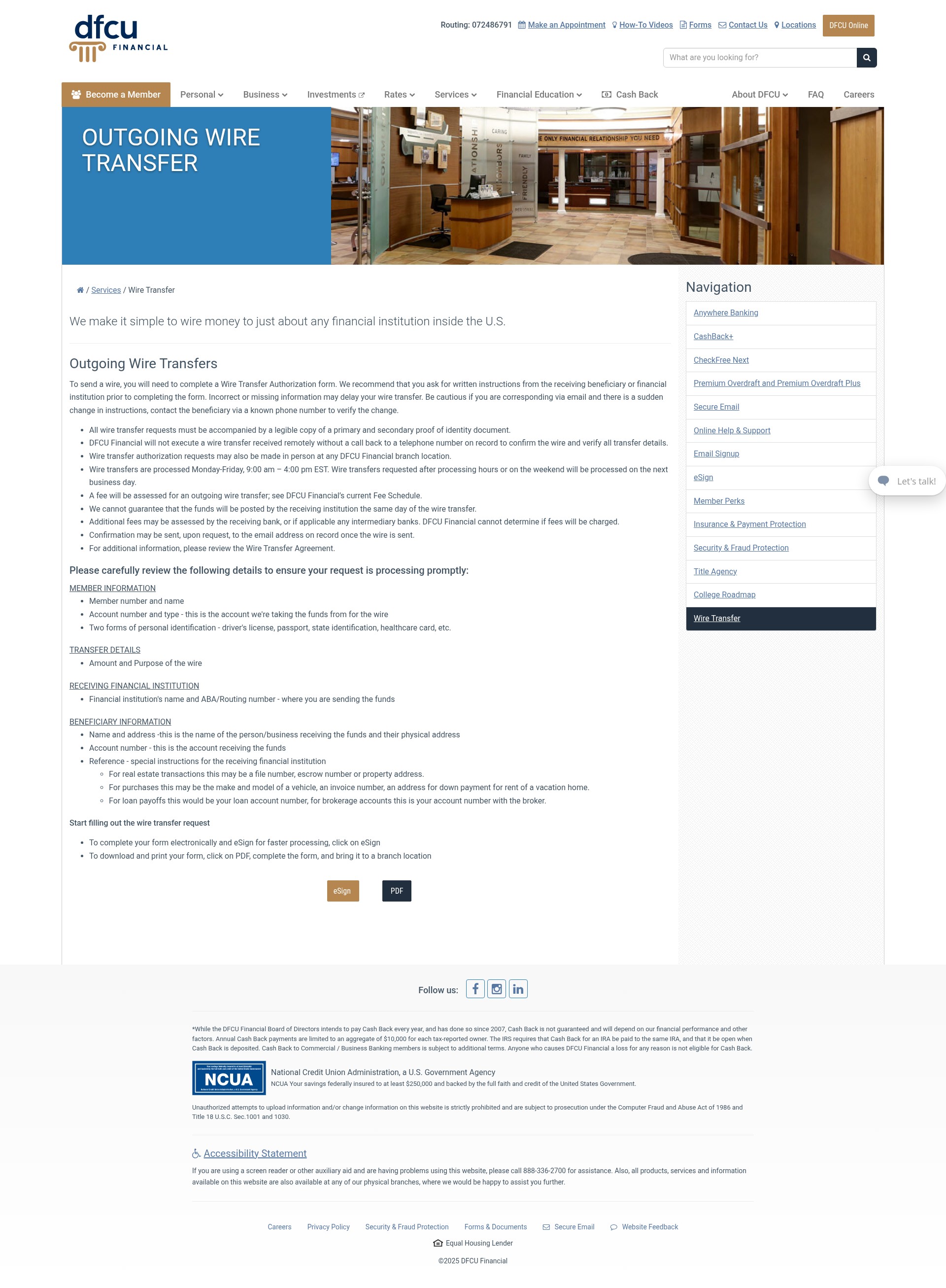 Screenshot of dfcufinancial.com