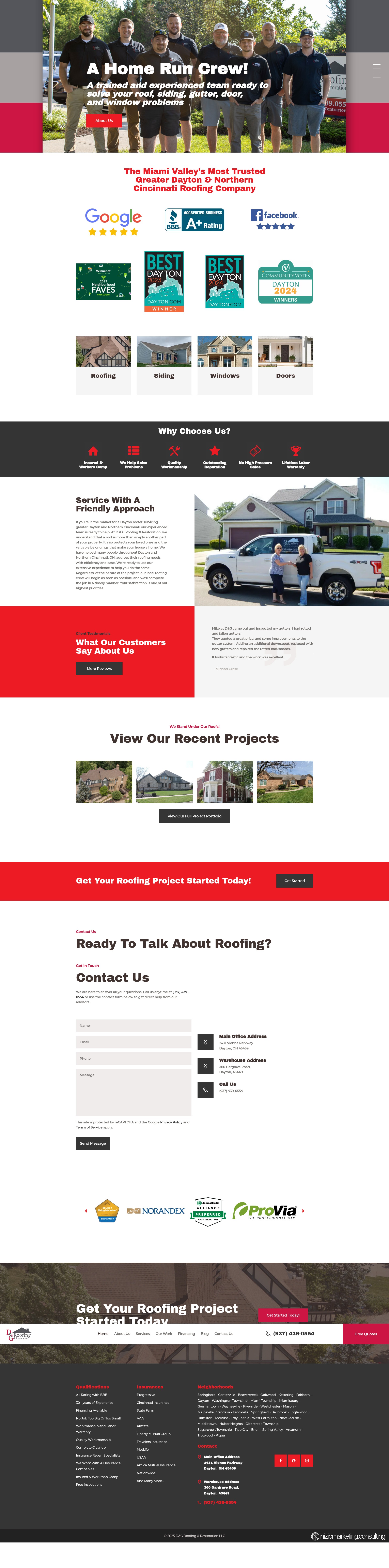 Screenshot of dgroofingcontractor.com
