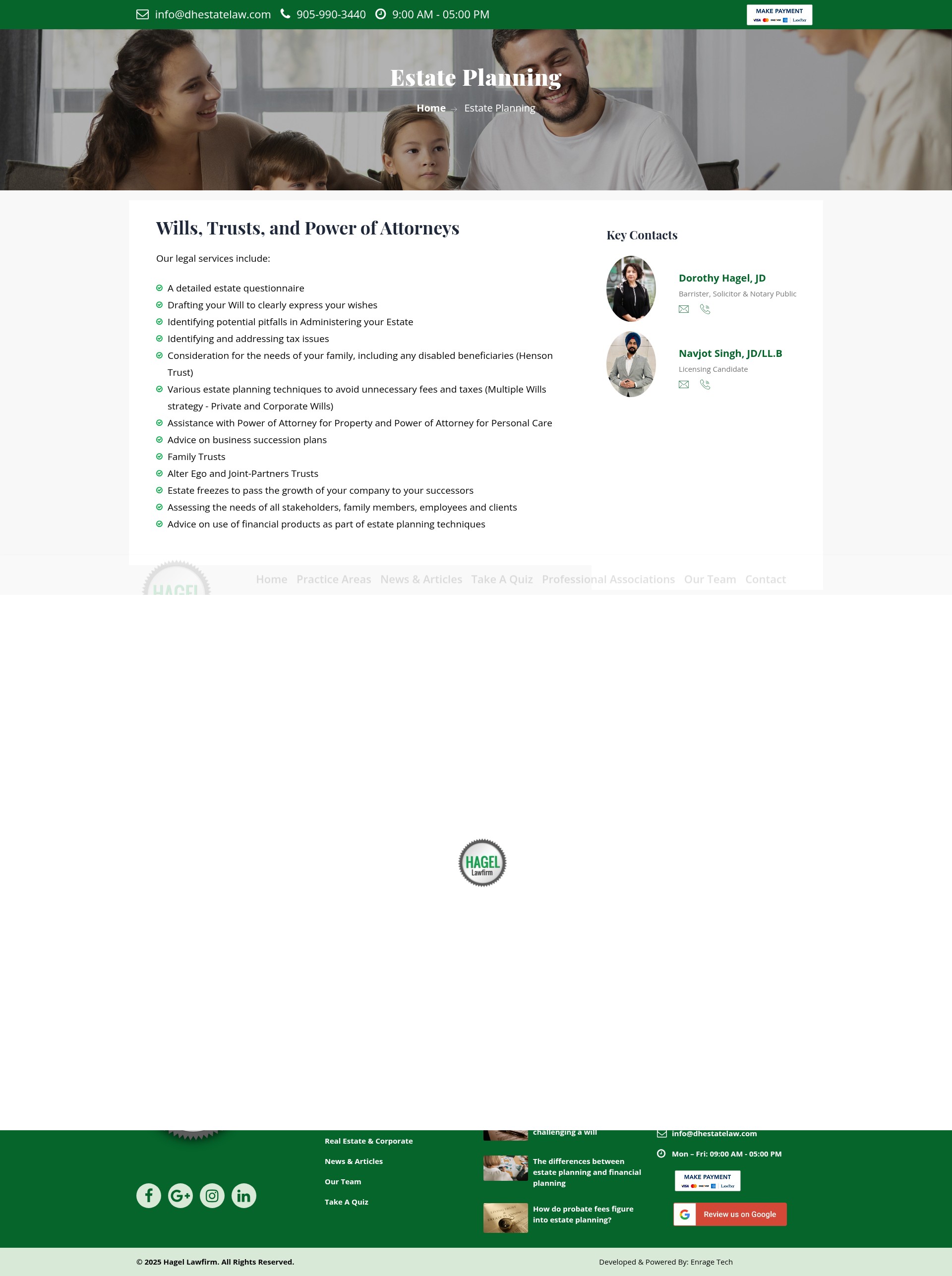 Screenshot of dhestatelaw.com