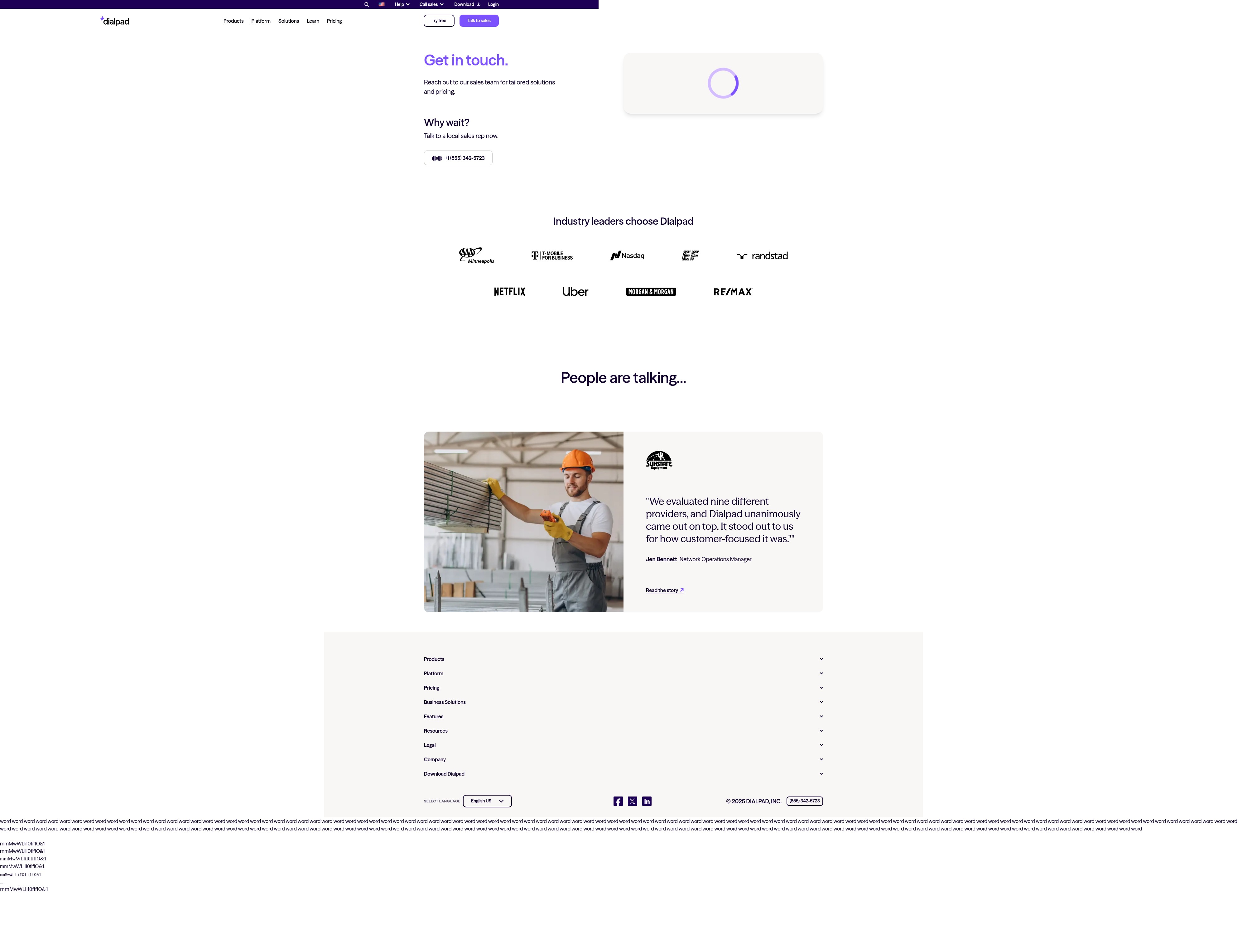 Screenshot of dialpad.com
