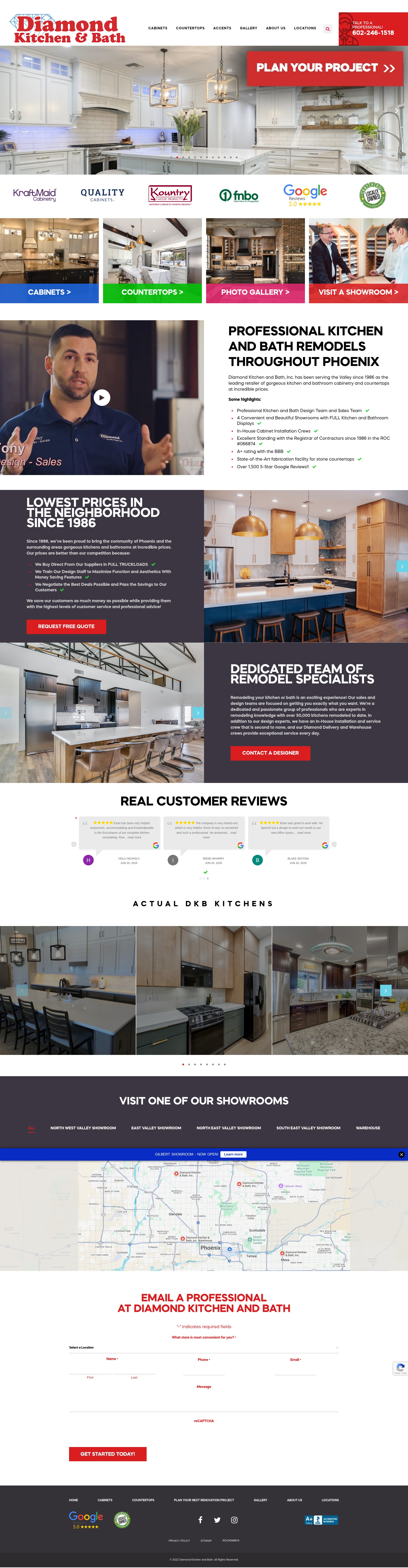 Screenshot of diamondkitchenandbath.com