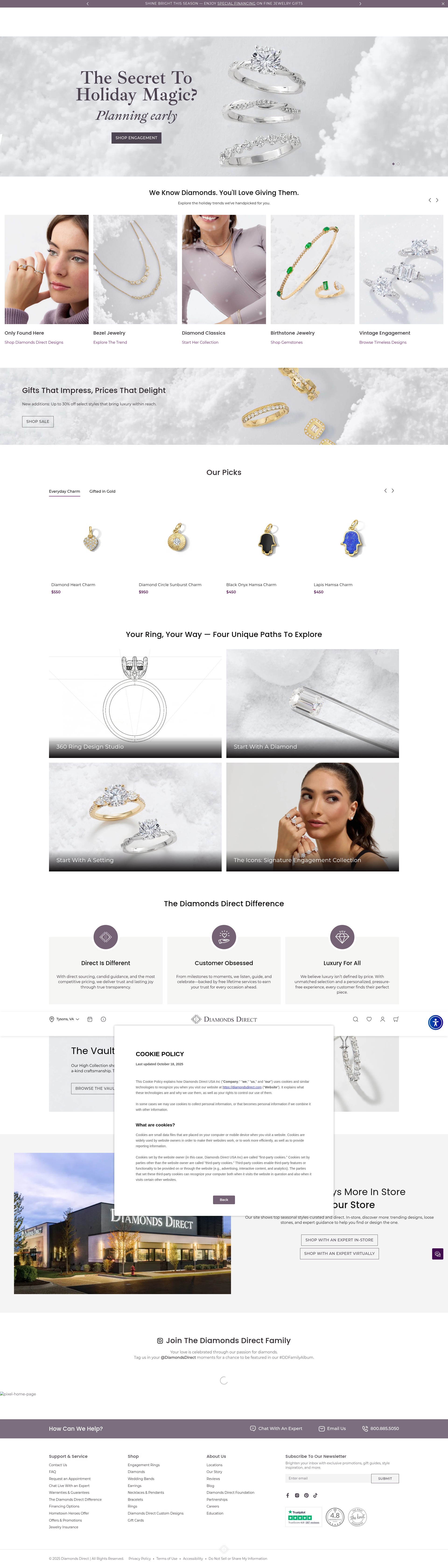Screenshot of diamondsdirect.com