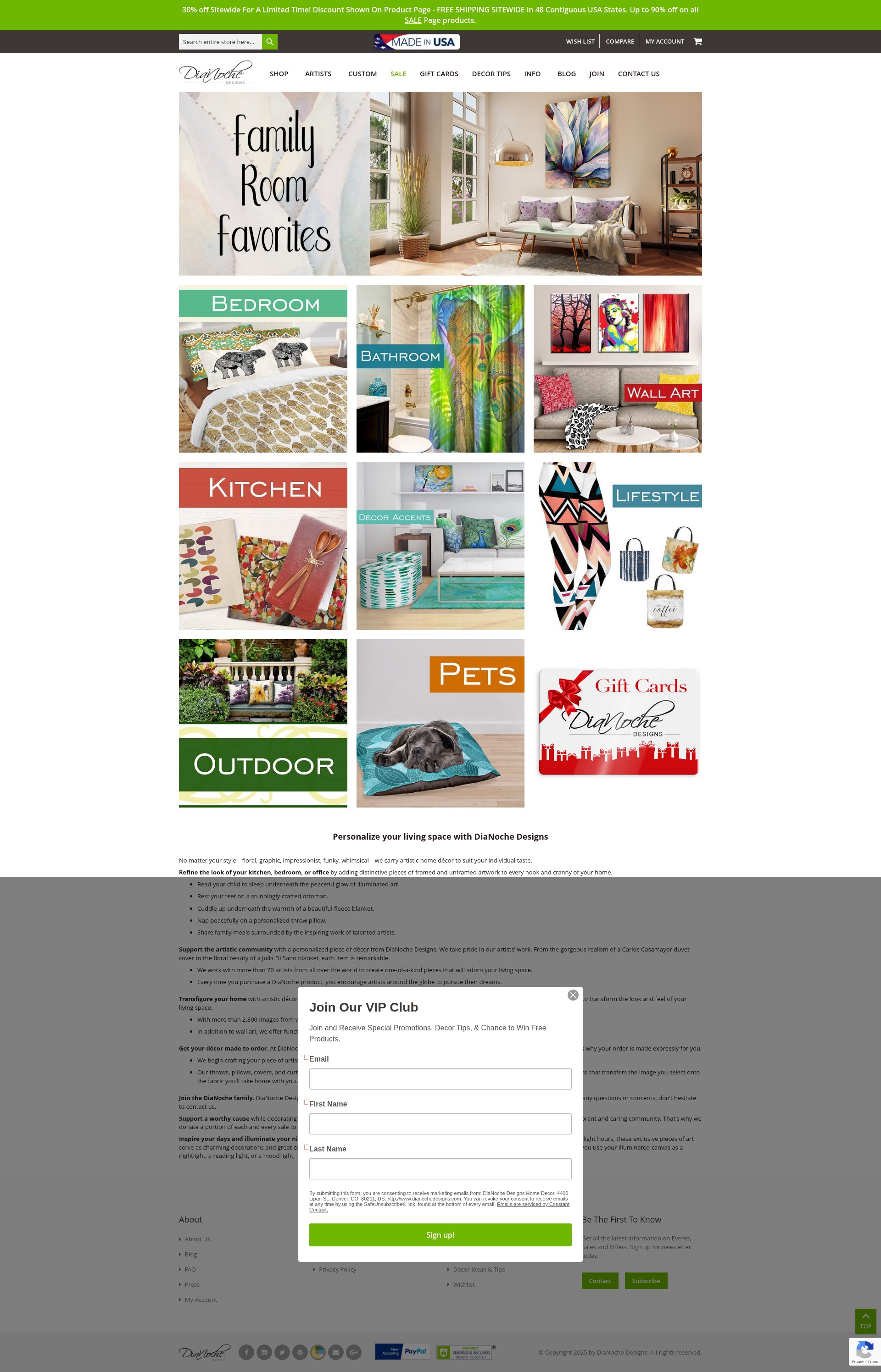 Screenshot of dianochedesigns.com