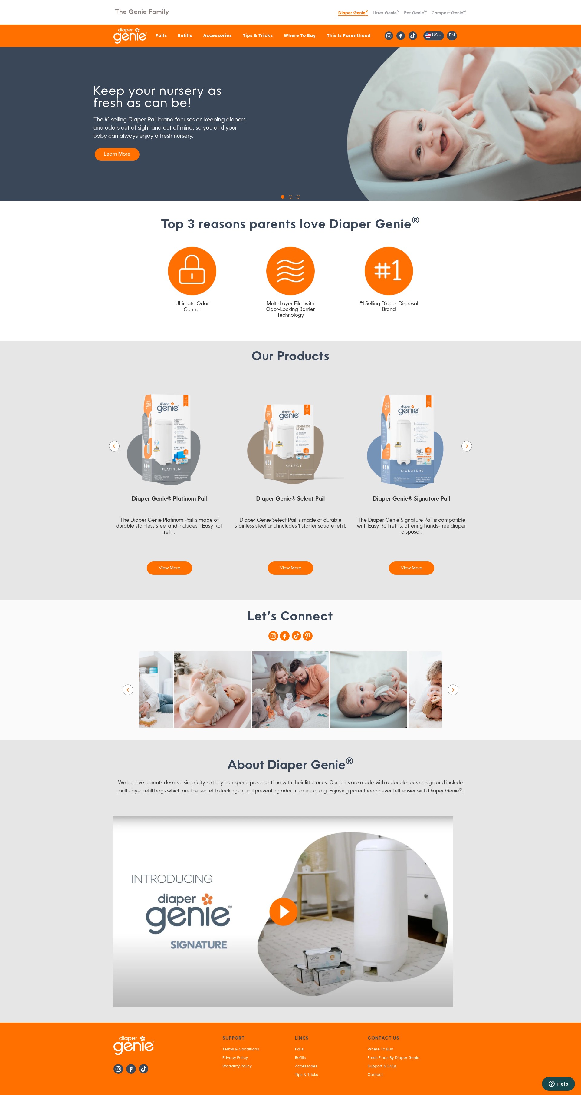 Screenshot of diapergenie.com