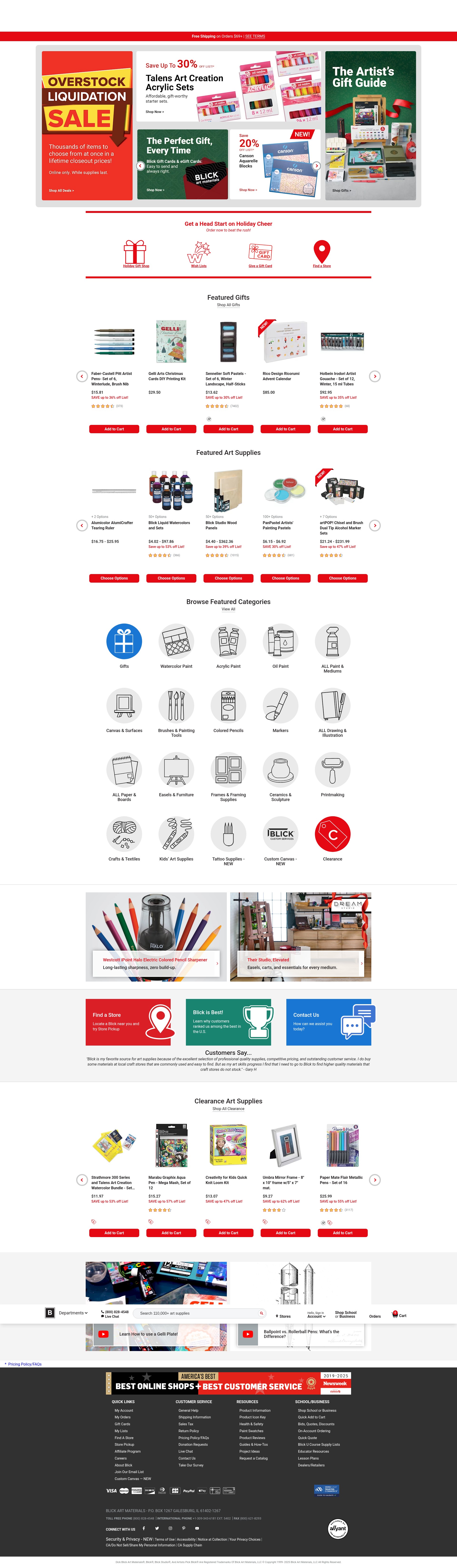 Screenshot of dickblick.com