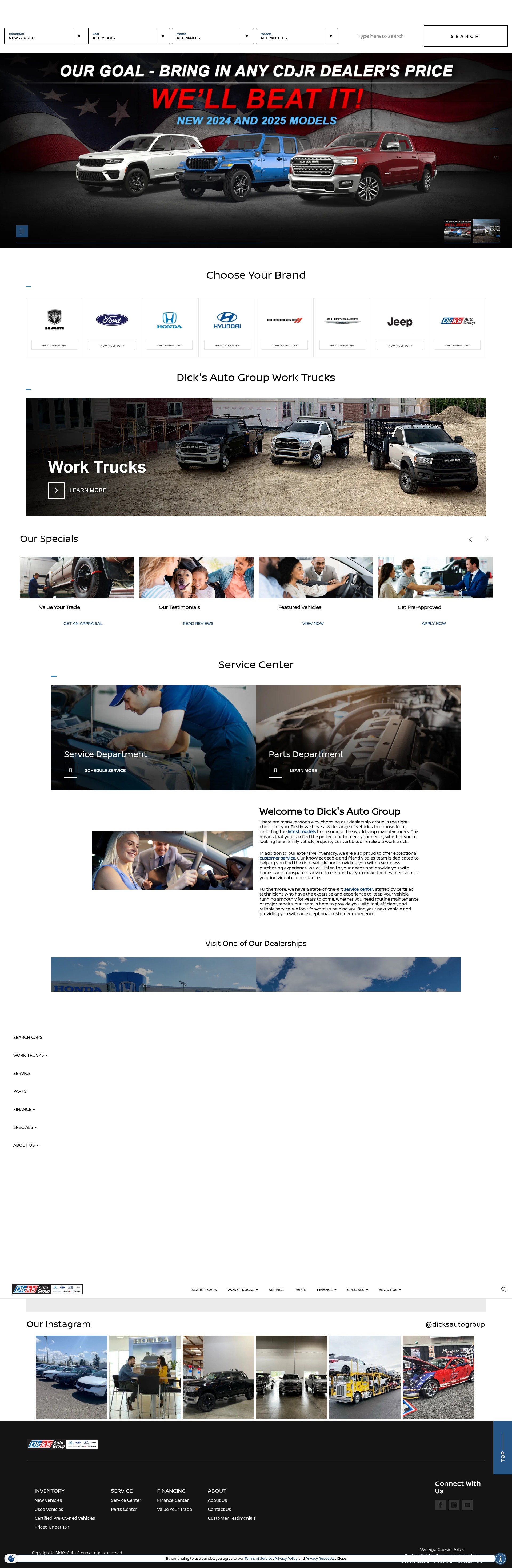 Screenshot of dicksautogroup.com