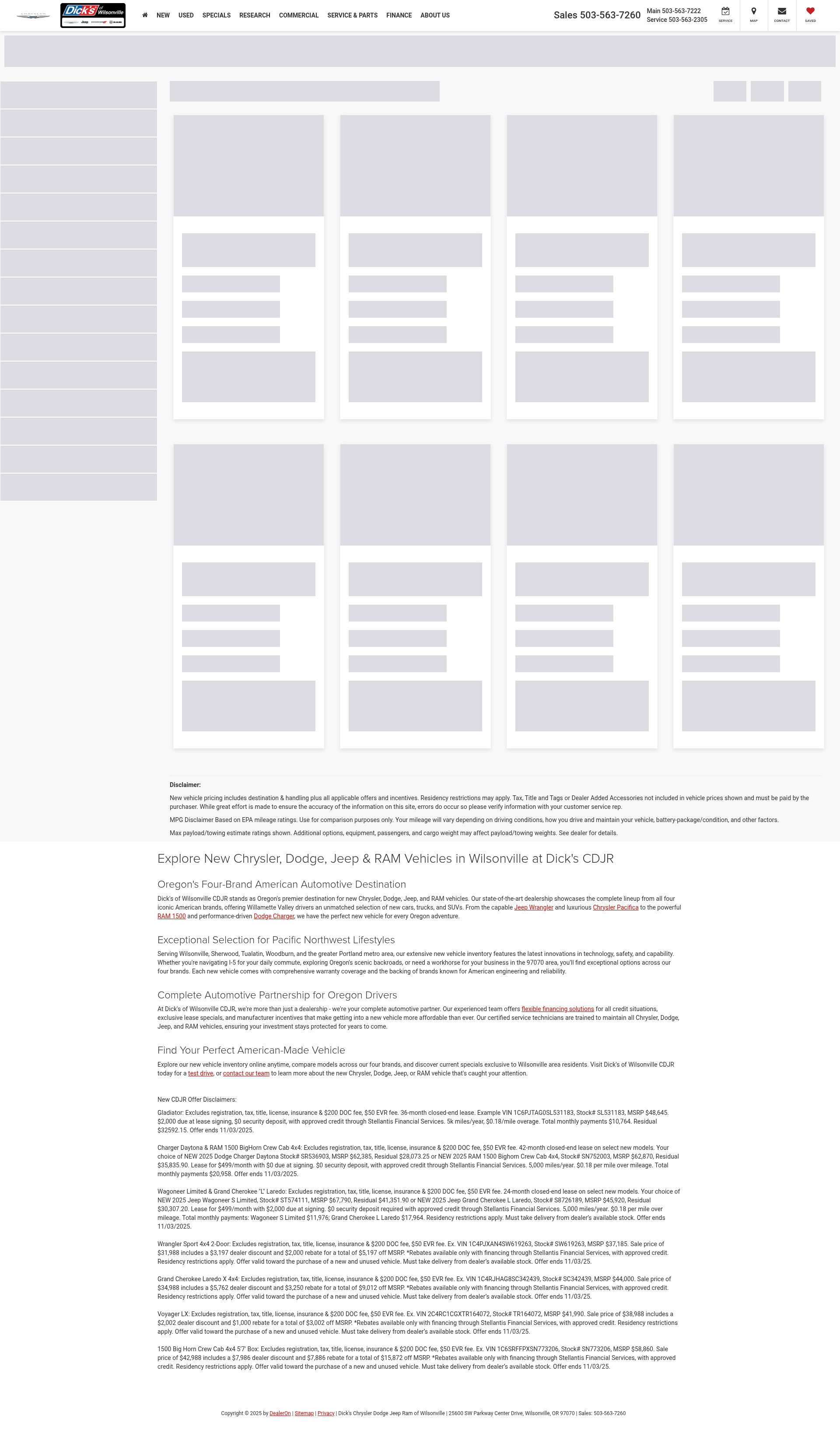 Screenshot of dickscjdrwilsonville.com