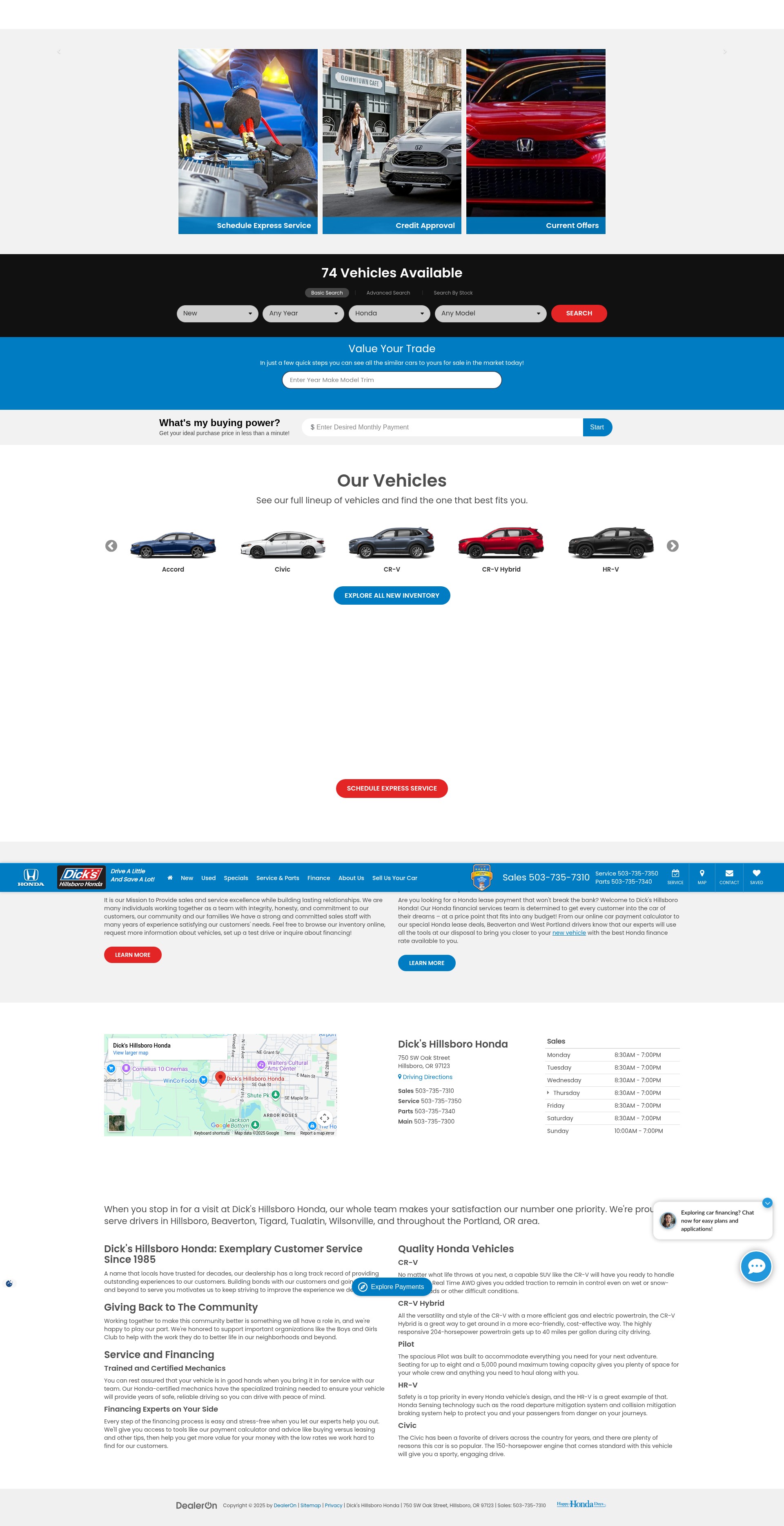 Screenshot of dickshillsborohonda.com
