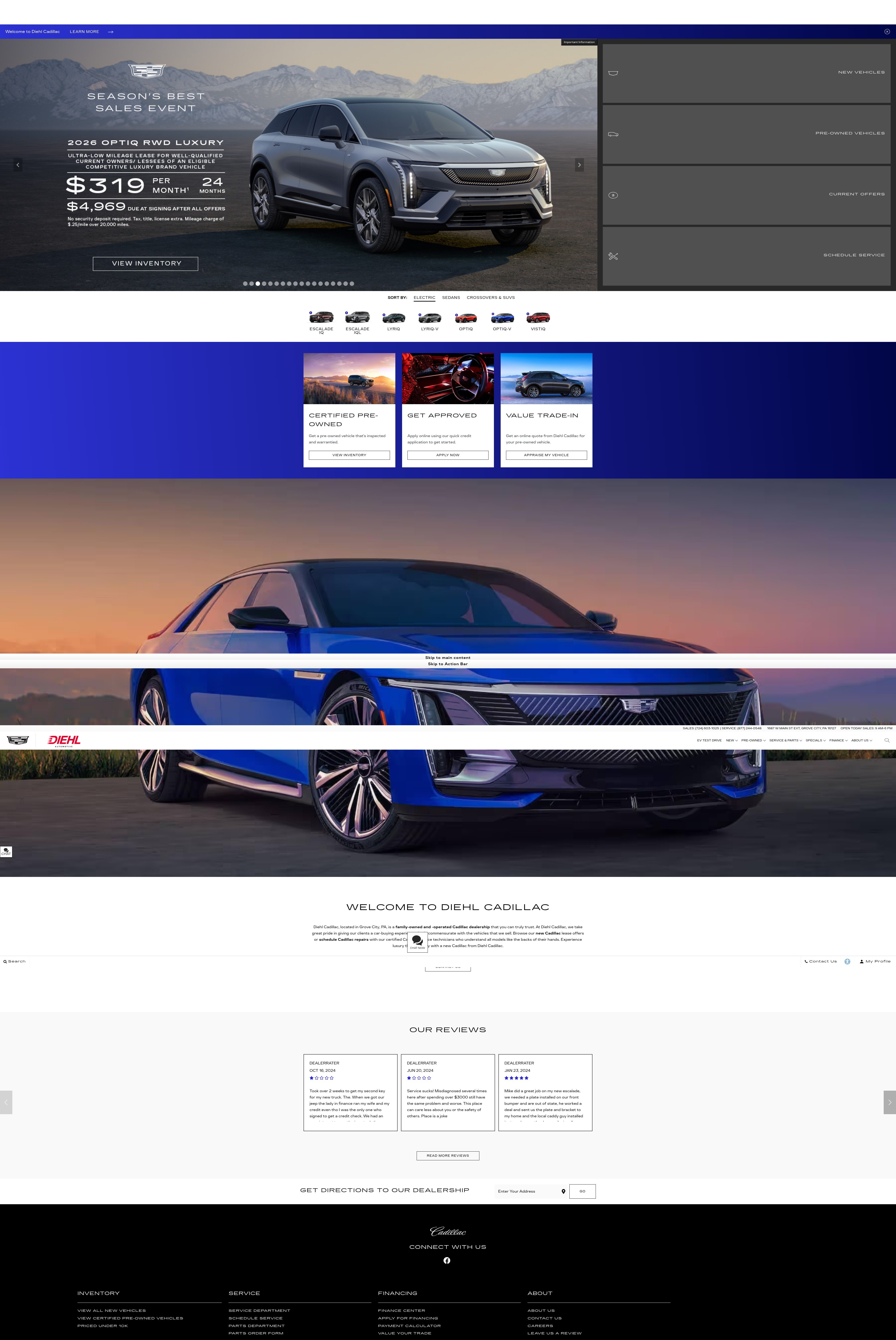 Screenshot of diehlcadillacgrovecity.com