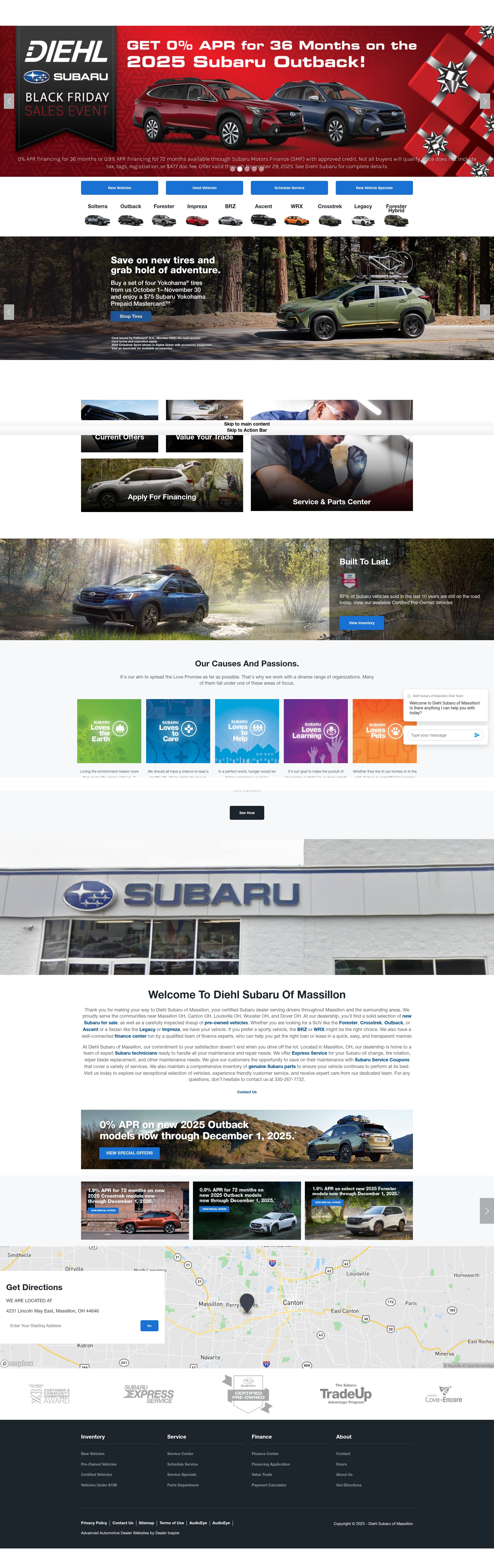 Screenshot of diehlsubaru.com