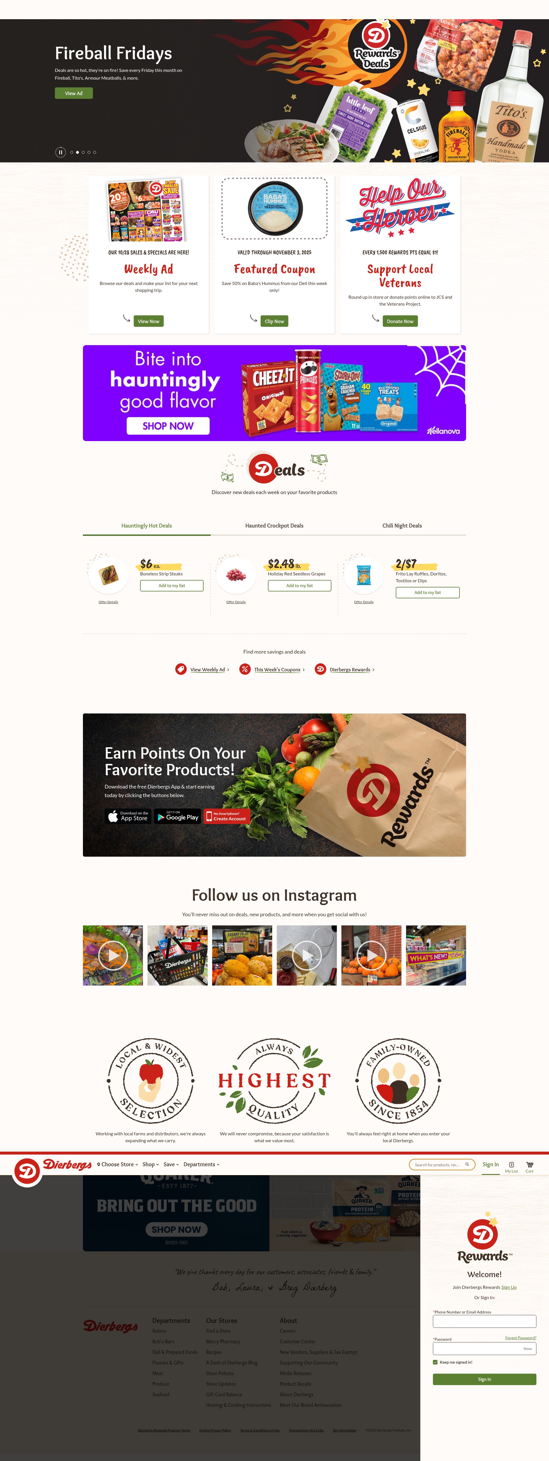 Screenshot of dierbergs.com