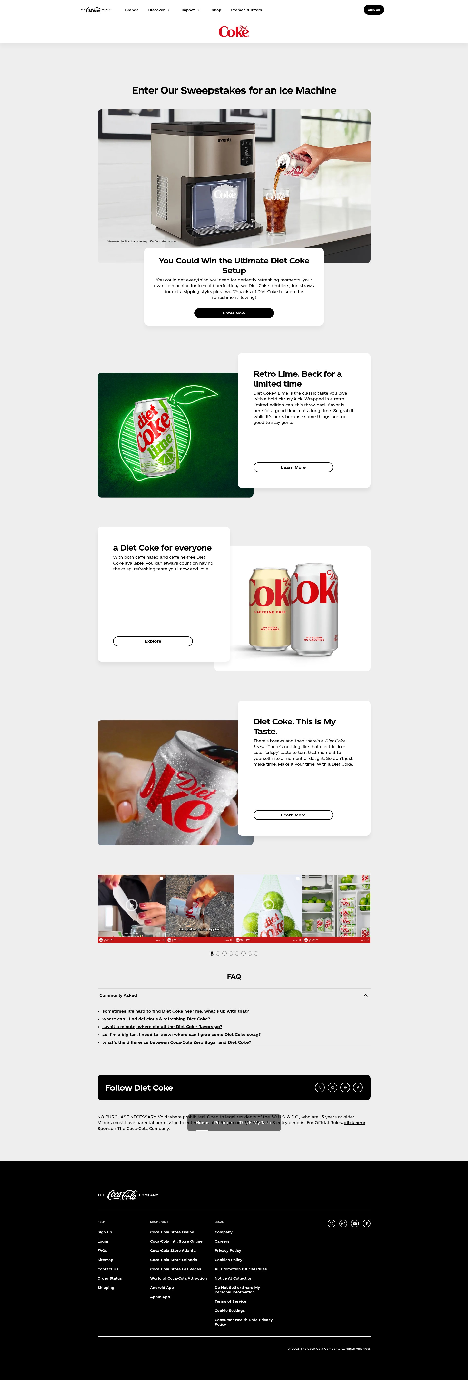 Screenshot of dietcoke.com