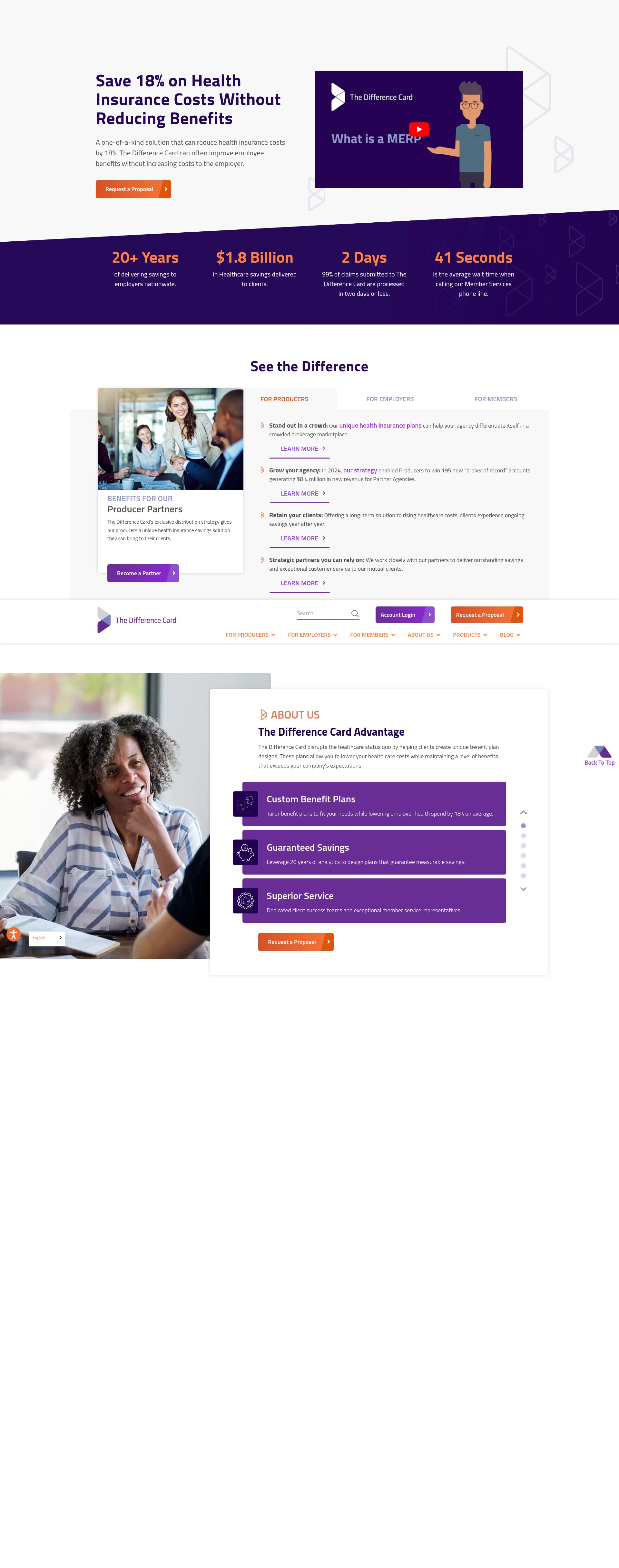 Screenshot of differencecard.com