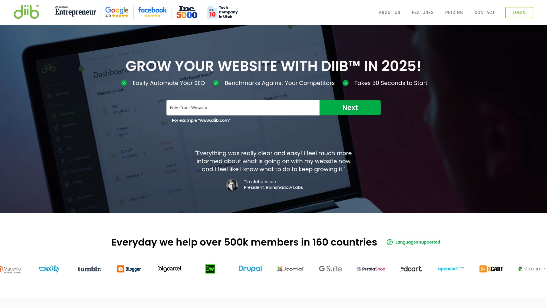 Screenshot of diib.com