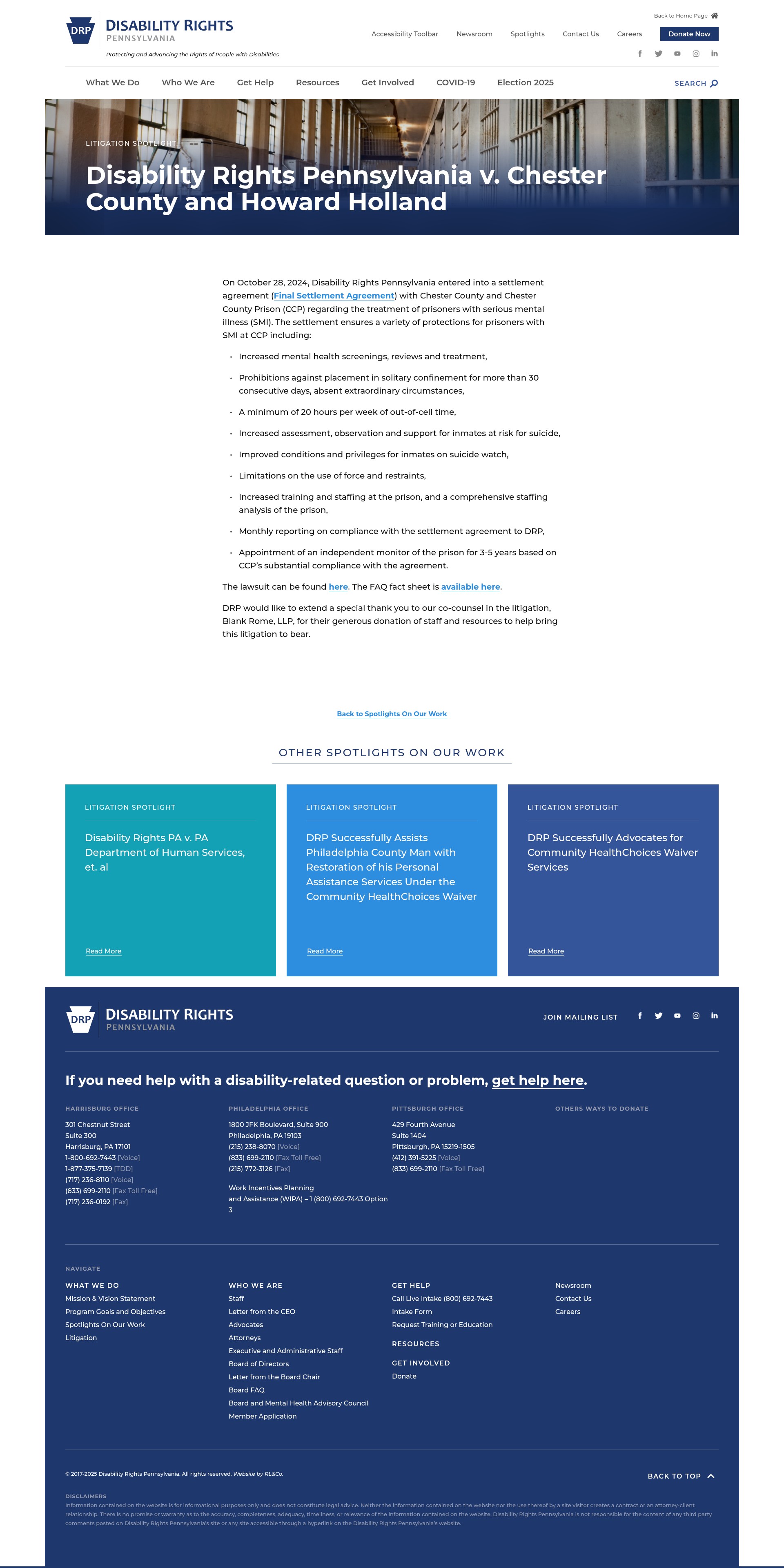 Screenshot of disabilityrightspa.org