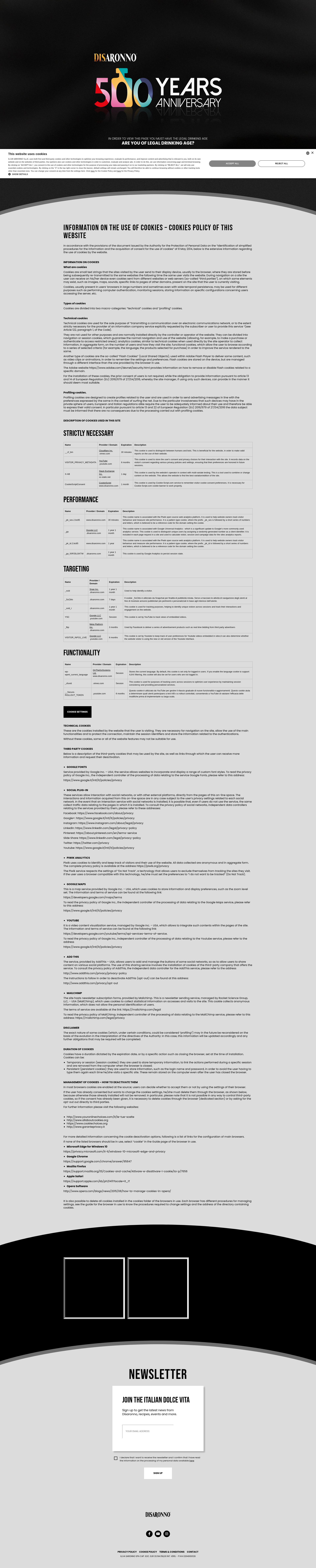 Screenshot of disaronno.com