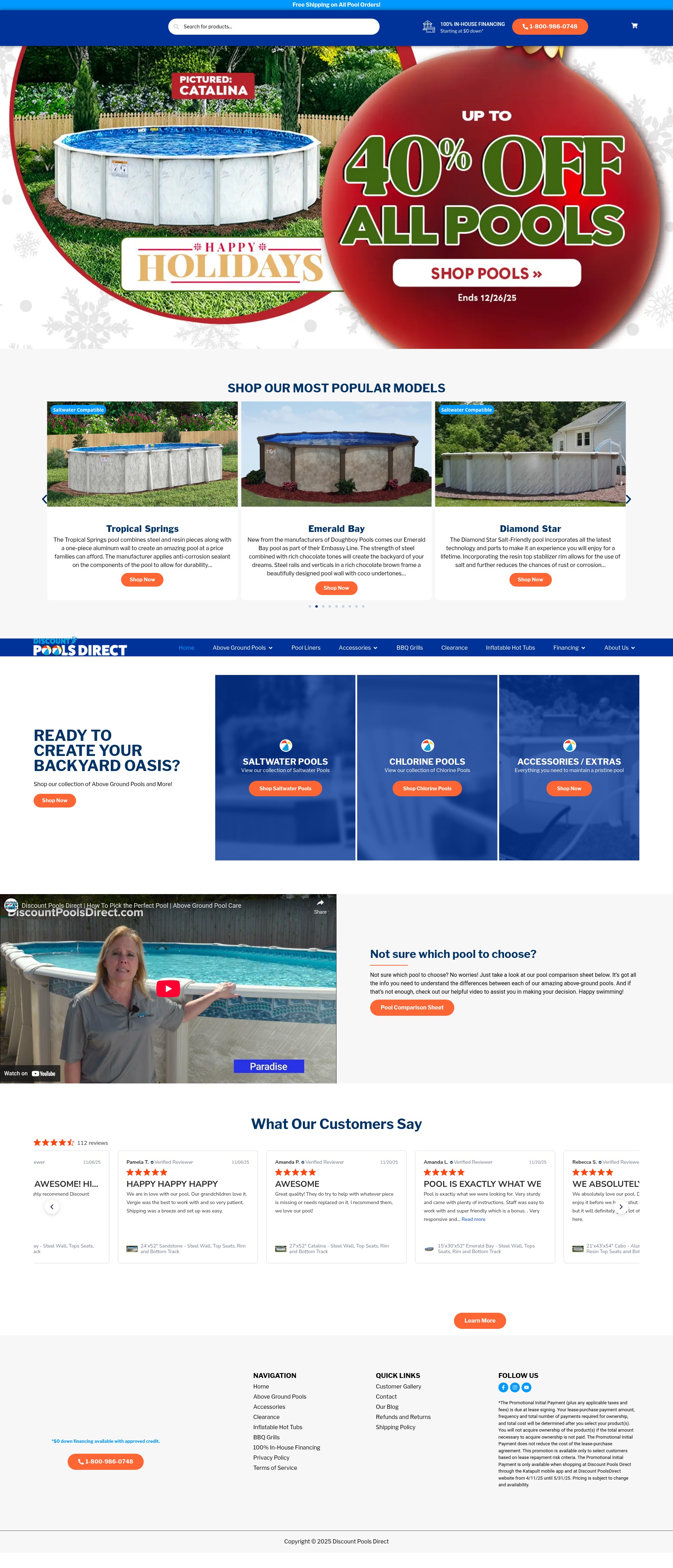 Screenshot of discountpoolsdirect.com