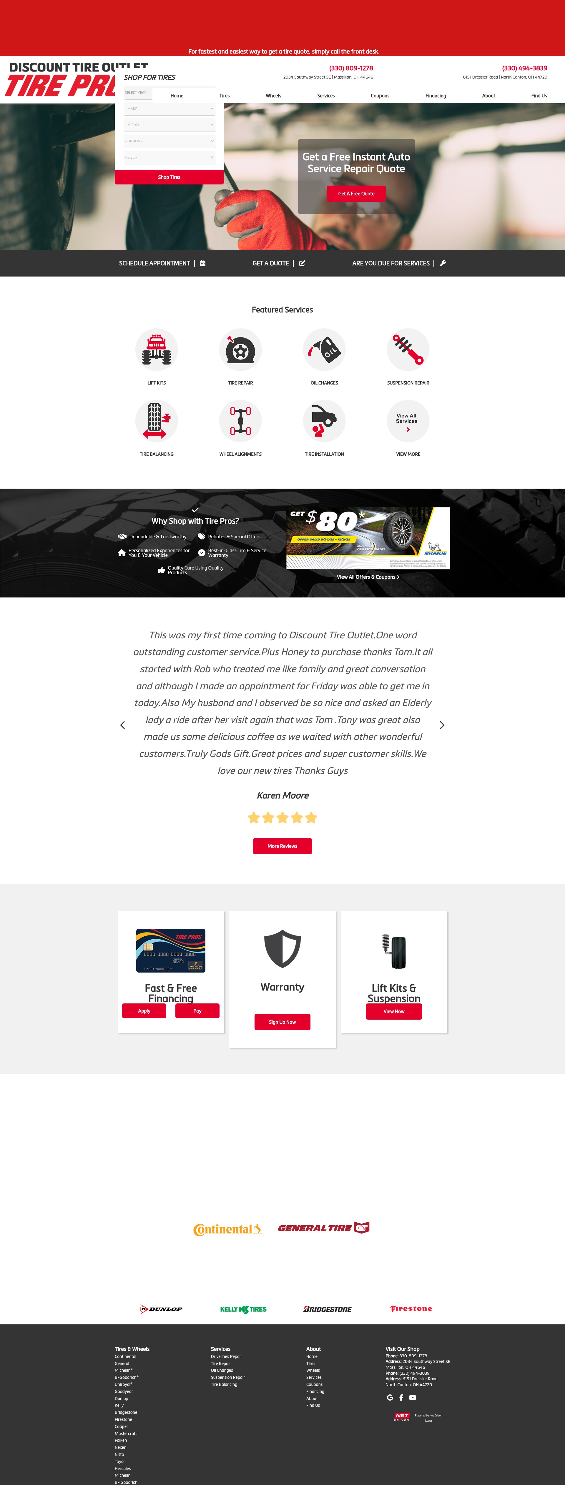 Screenshot of discounttiremassillon.com