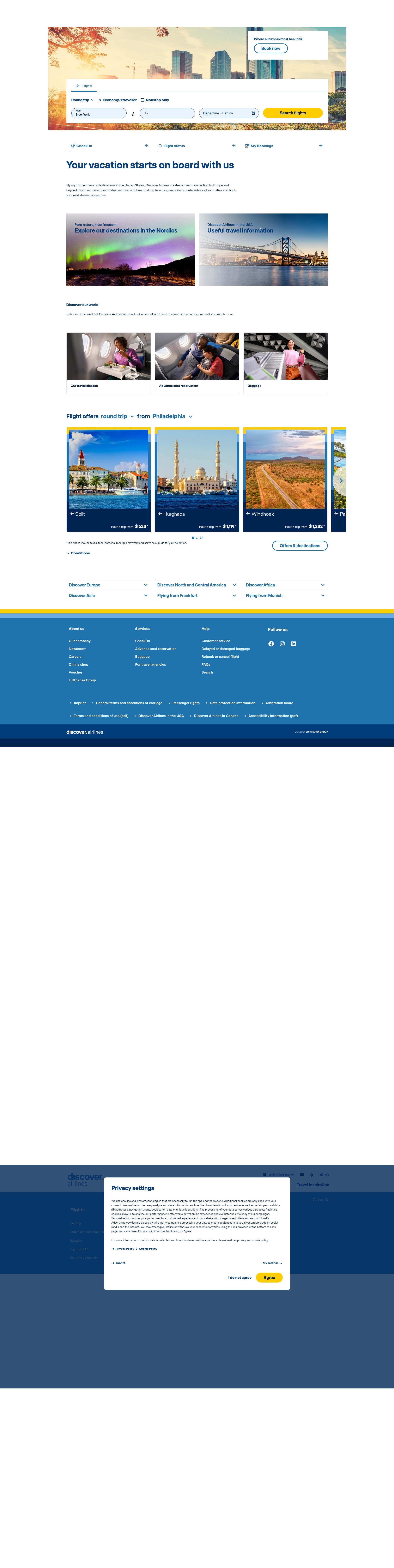Screenshot of discover-airlines.com
