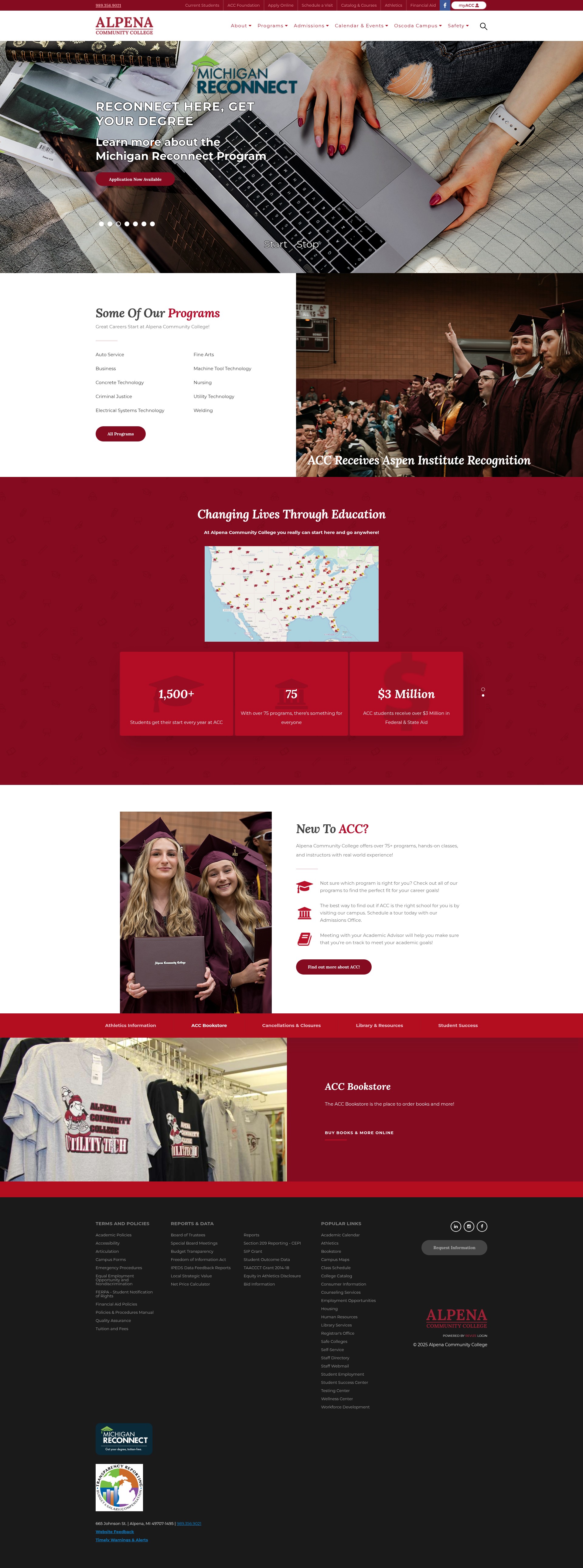 Screenshot of discover.alpenacc.edu