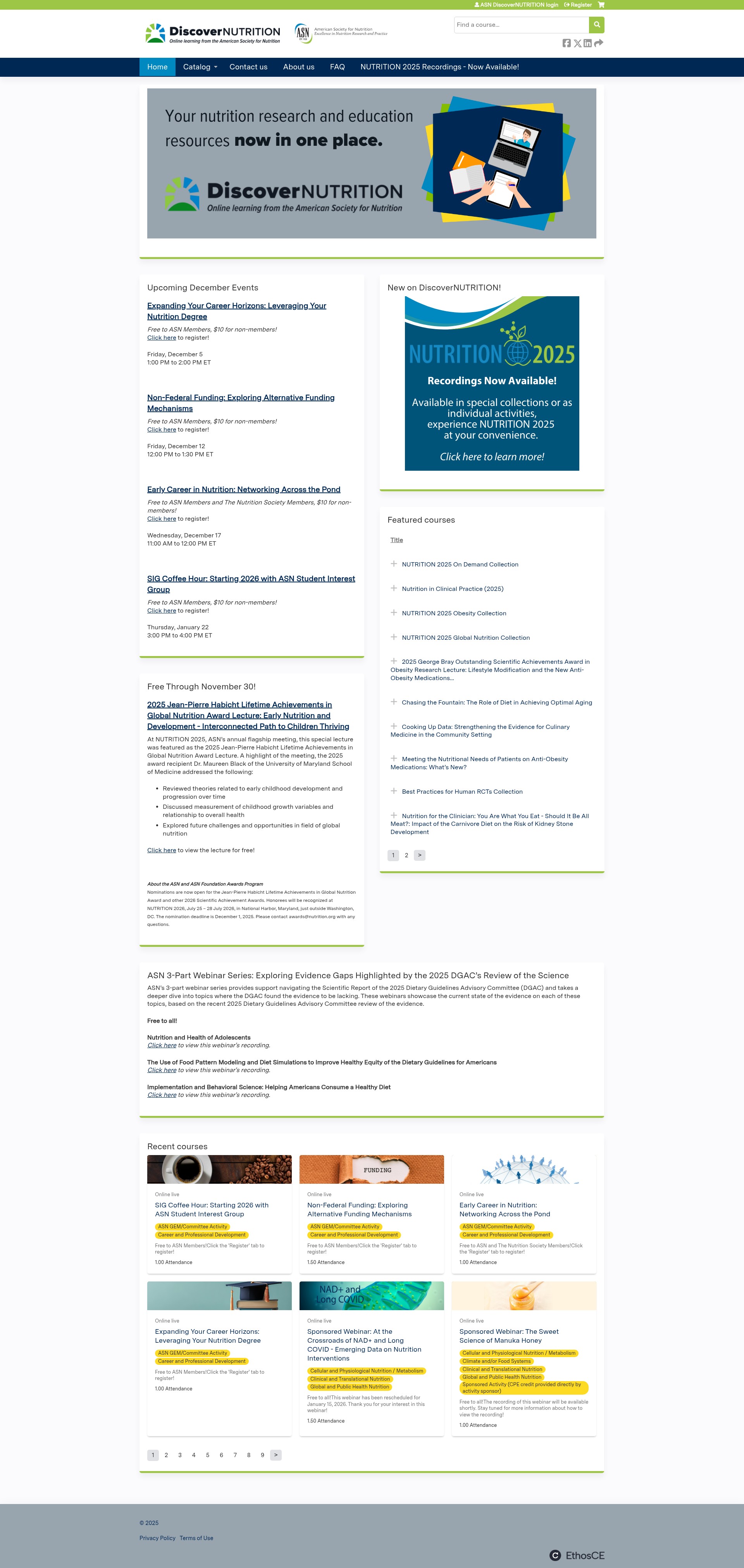 Screenshot of discover.nutrition.org