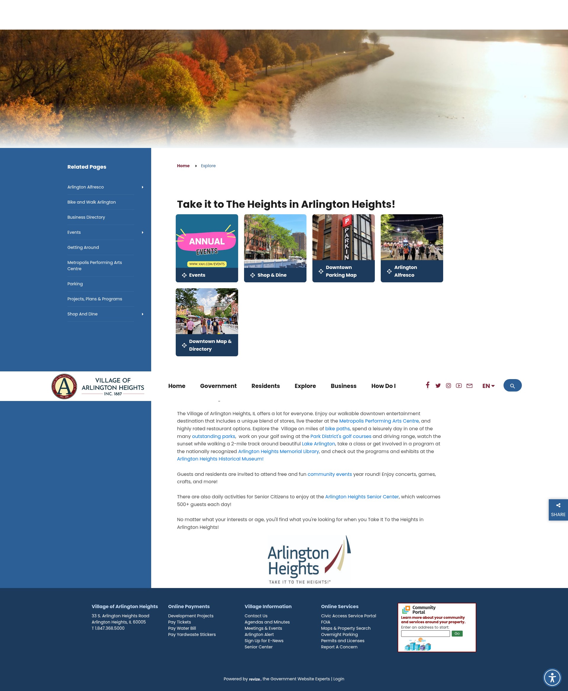 Screenshot of discoverarlington.com