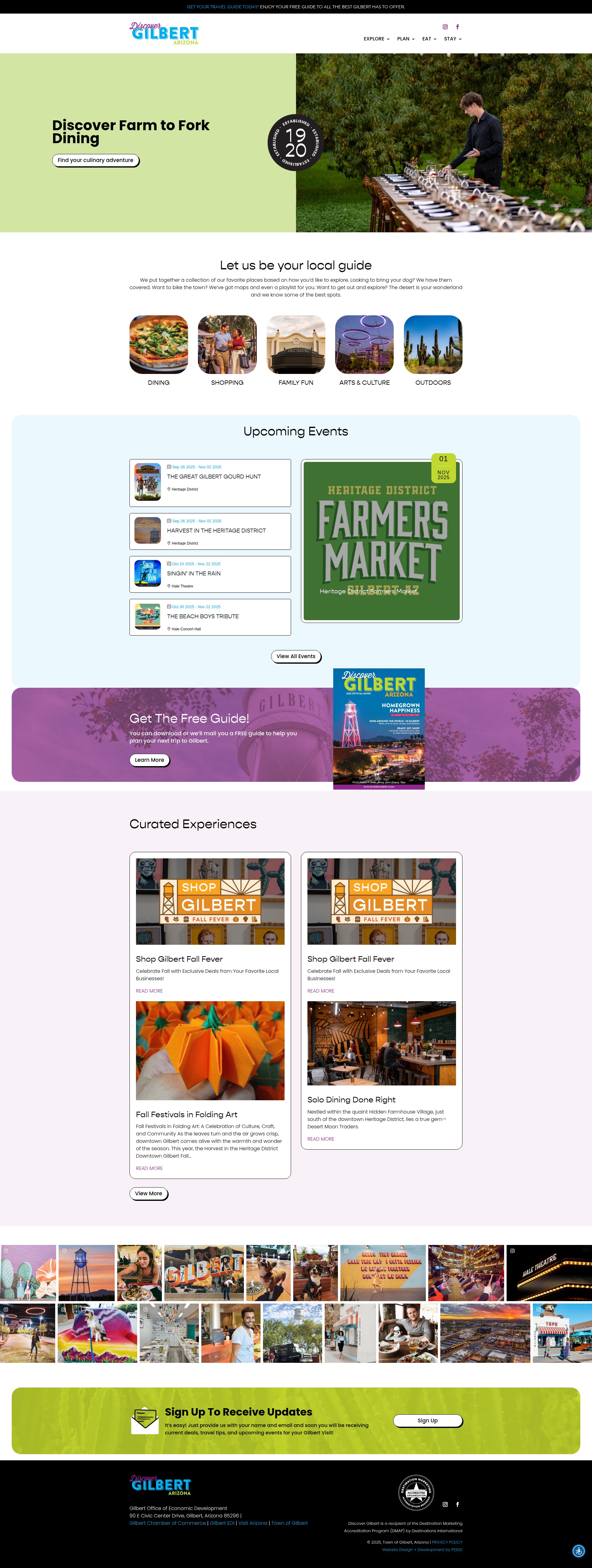 Screenshot of discovergilbert.com