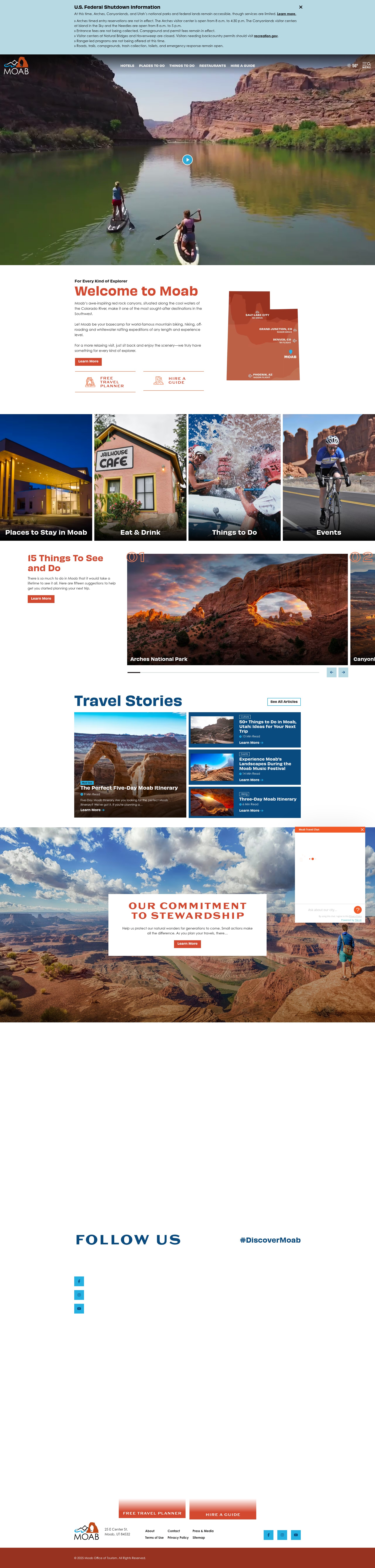 Screenshot of discovermoab.com